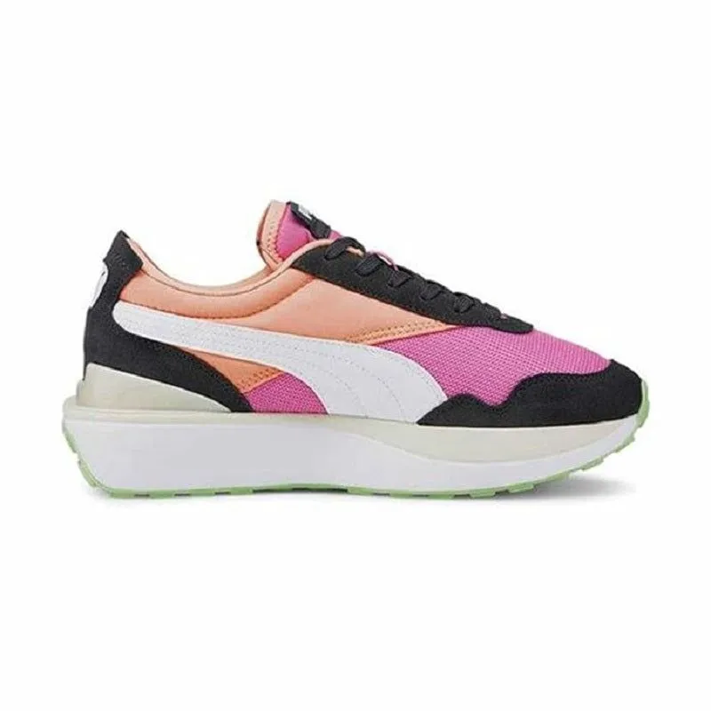 Puma Womens Cruise Rider Silk Road Shoes Fizzy Melon Ebony Pink Green