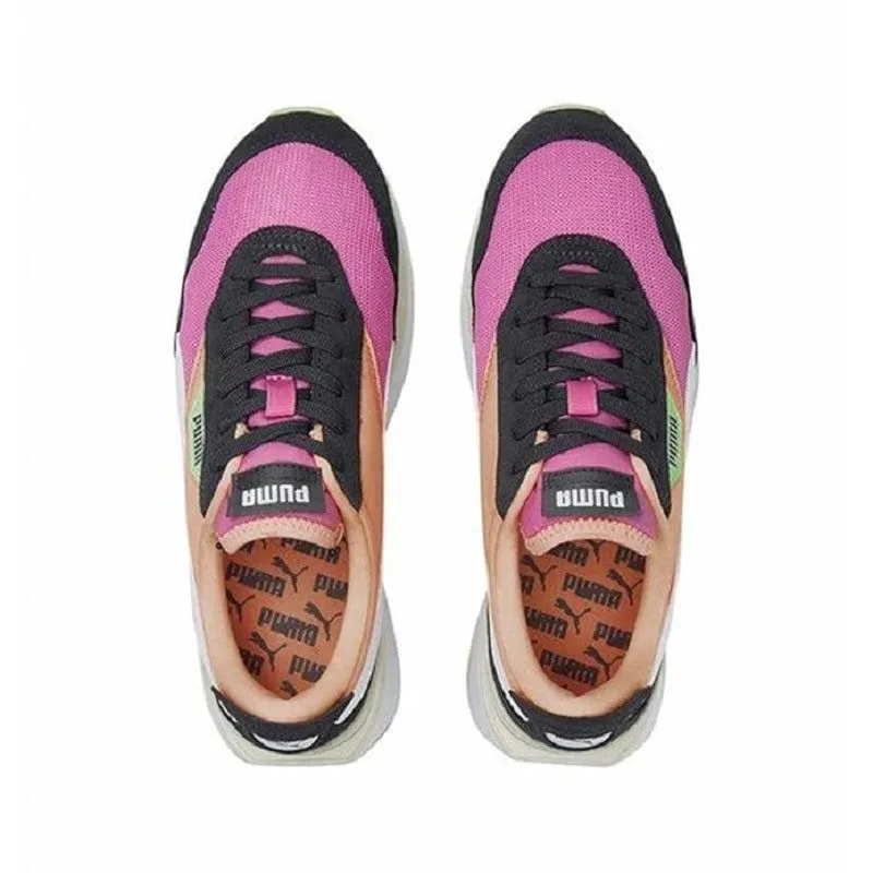 Puma Womens Cruise Rider Silk Road Shoes Fizzy Melon Ebony Pink Green