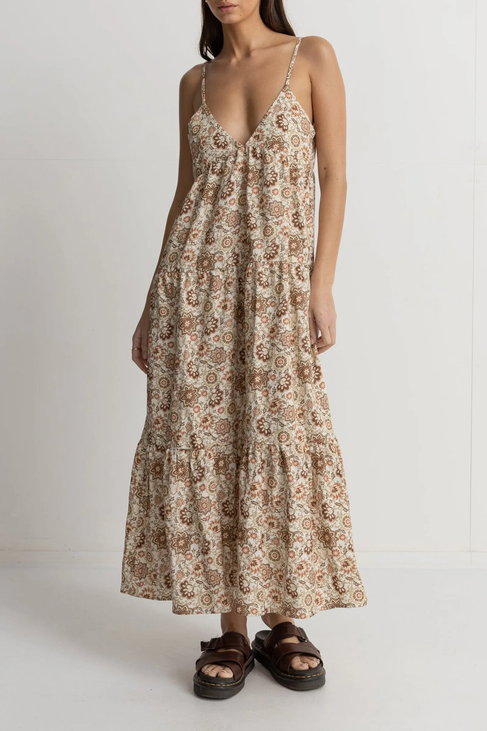 Raya Paisley Midi Dress Natural