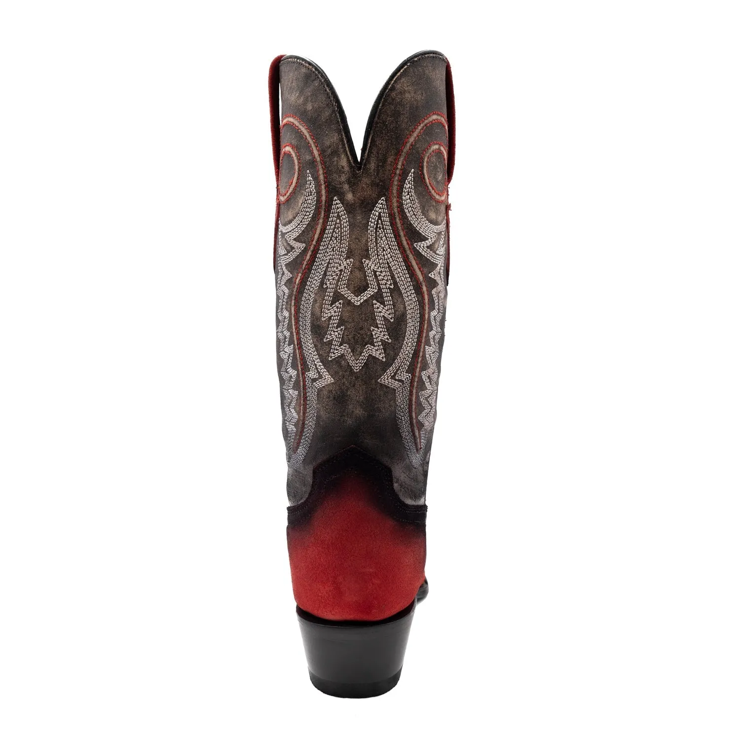 Red Leather Women's Cowboy Boots - Ferrini Roughrider V-Toe