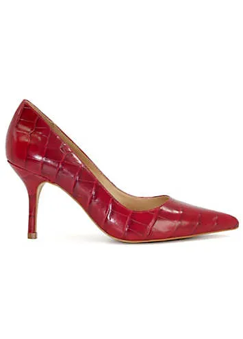 Red Pointed-Toe Heeled Court Shoes by Dune London | Look Again