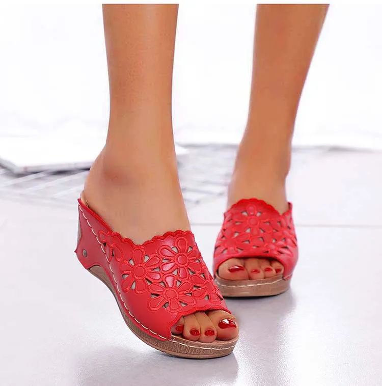 Retro Open Toe Platform High Heel Sandals - Women's Casual Walking Shoes