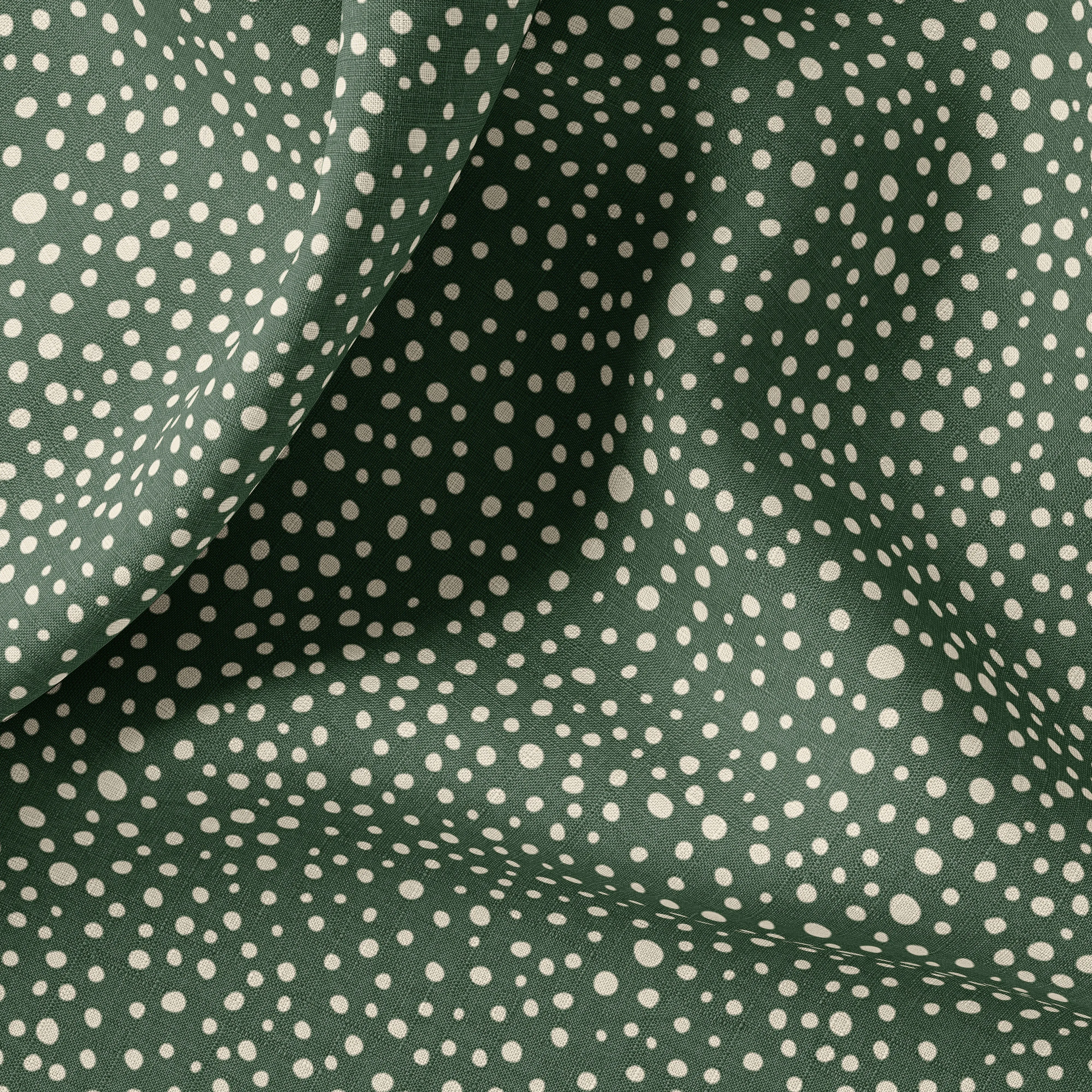 Retro Polka Dots Linen Fabric Yard Meter Clothing Bedding Curtains Upholstery