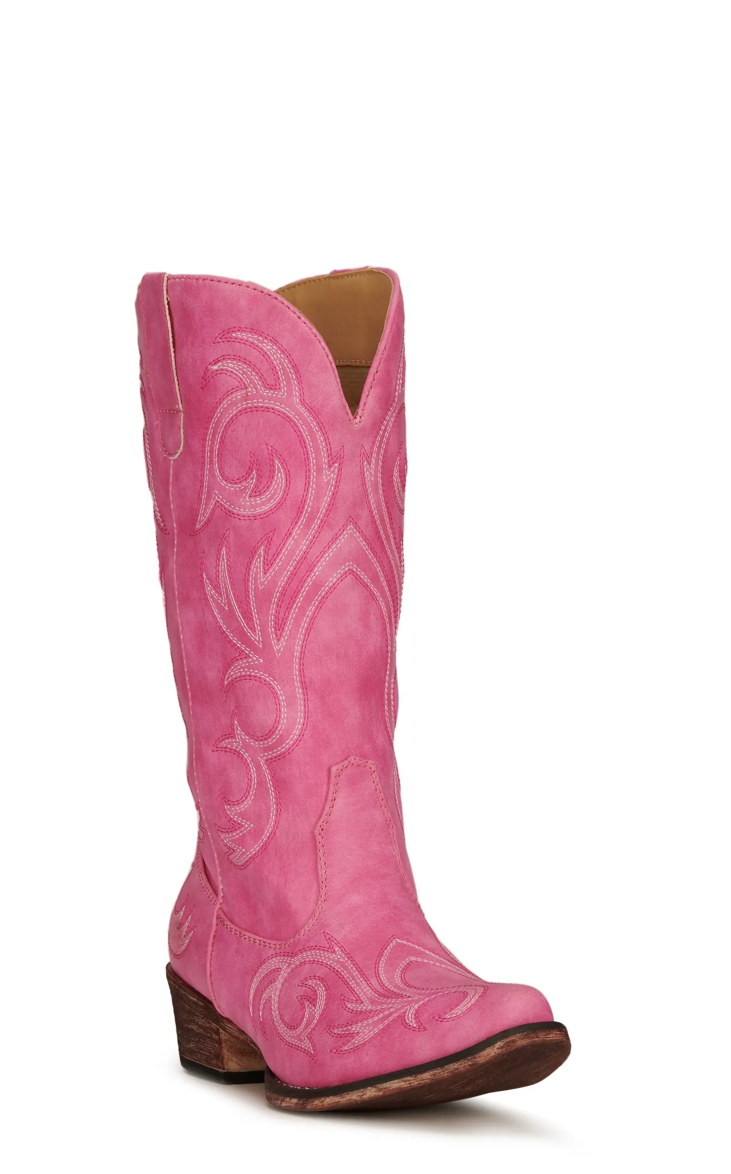 Roper Women's Pink Snip Toe Cowgirl Boots