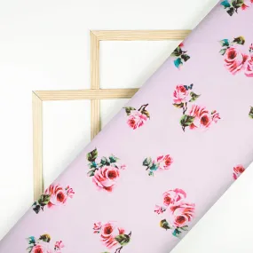 Rose Pink Floral Print Crepe Fabric