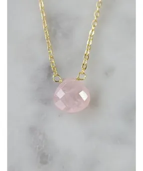 Rose Quartz Delicate Drop Necklace by A Blonde and Her Bag