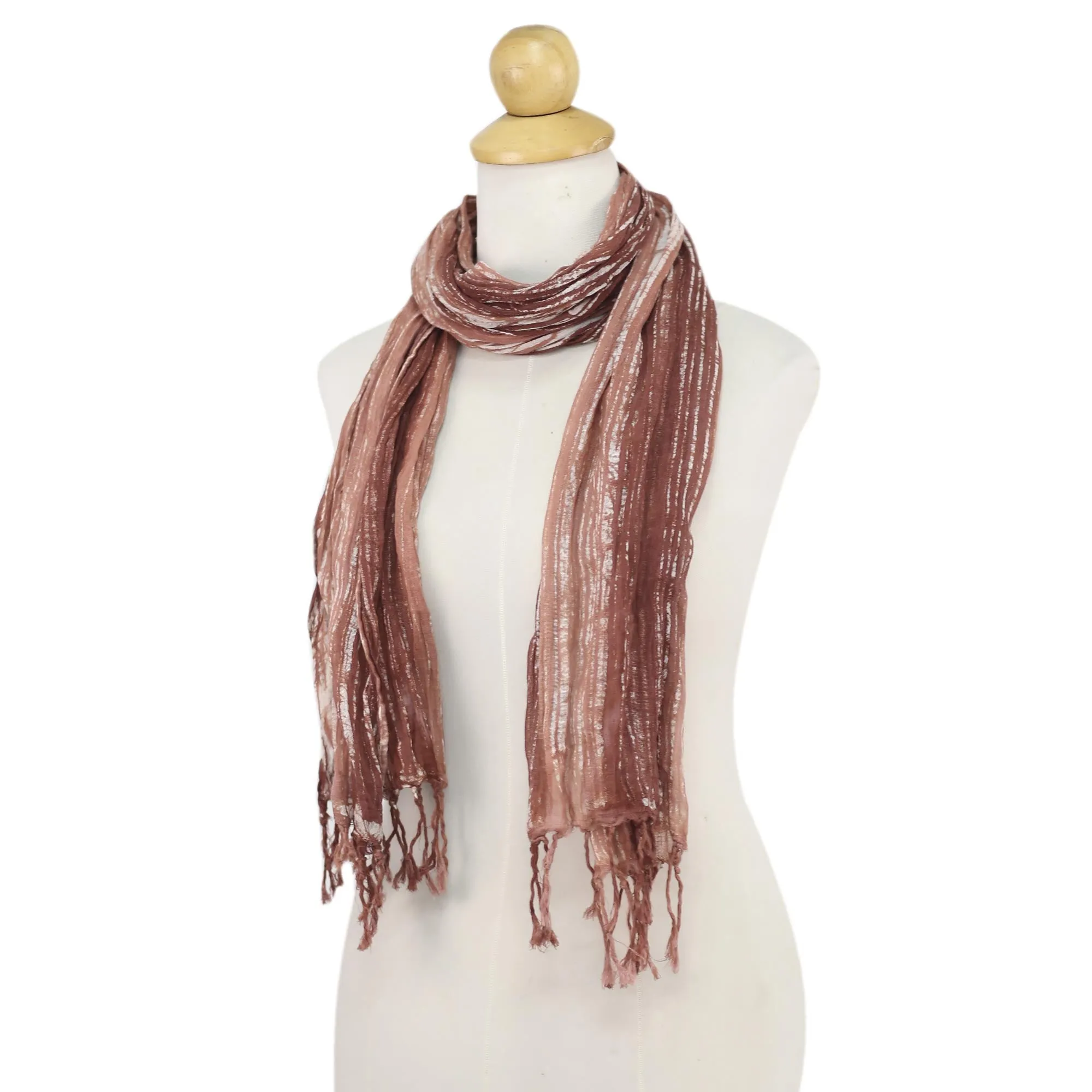 Rosewood Batik Tie-Dyed Cotton Scarf - Speckled Field Design from Thailand