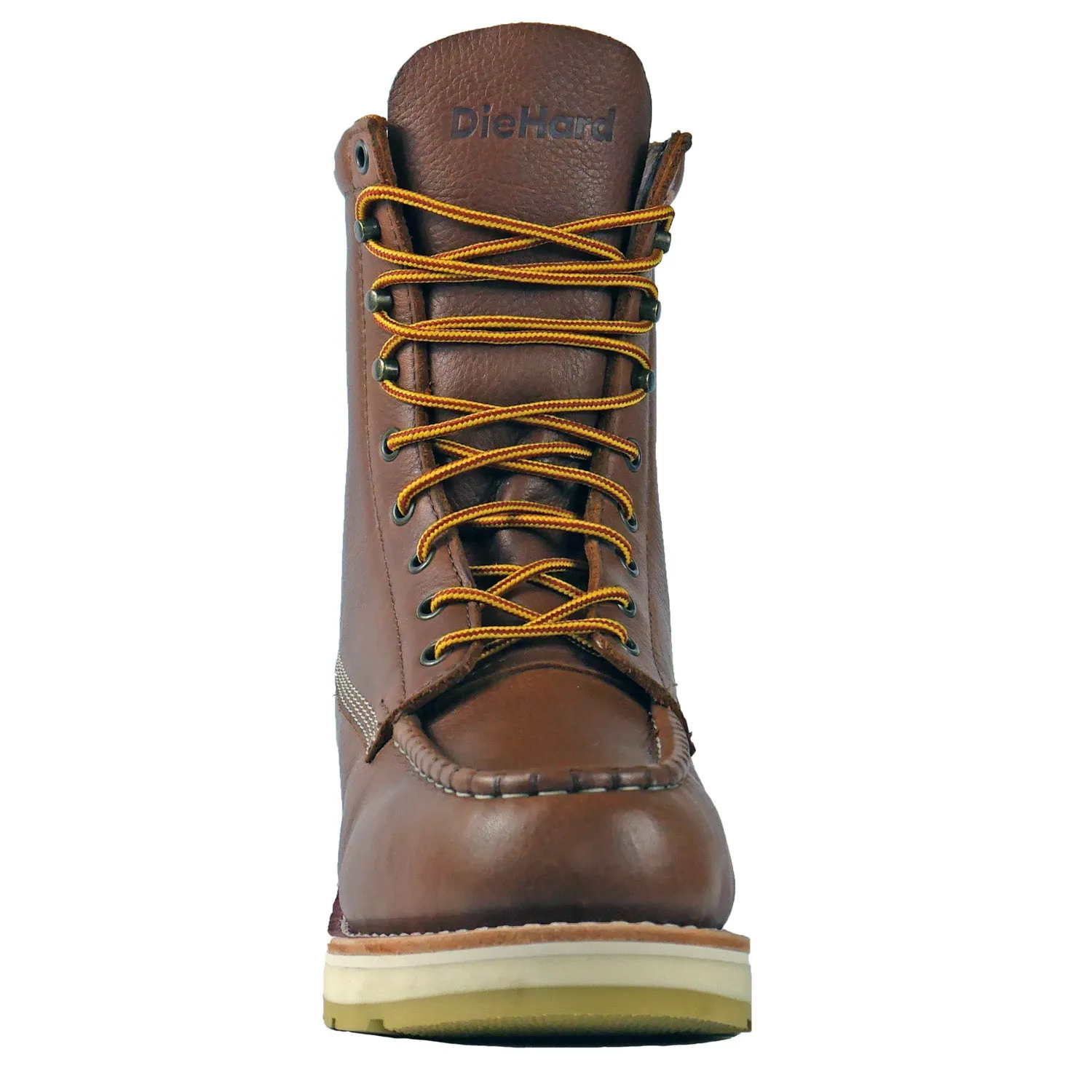 Rust Leather Tumbled USA Work Boots for Men - DieHard Malibu Soft Toe