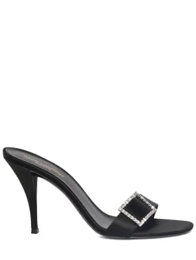 Saint Laurent 90mm Simone Satin Mule Sandals