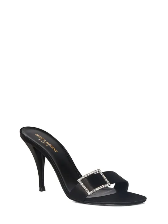 Saint Laurent 90mm Simone Satin Mule Sandals