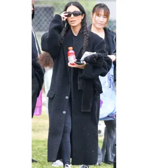 Kim Kardashian Fur Coat - Saint’s Soccer Game