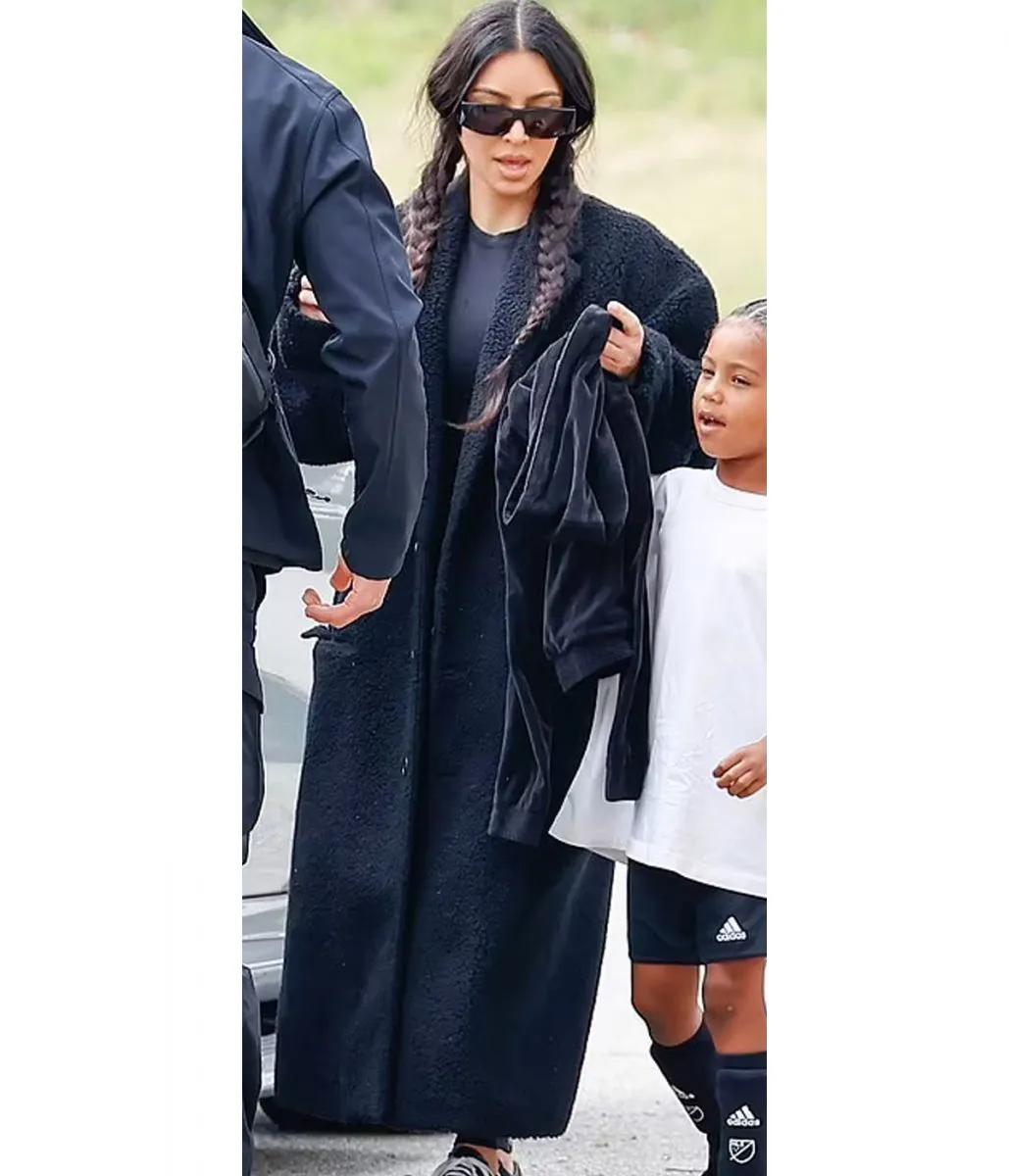 Kim Kardashian Fur Coat - Saint’s Soccer Game