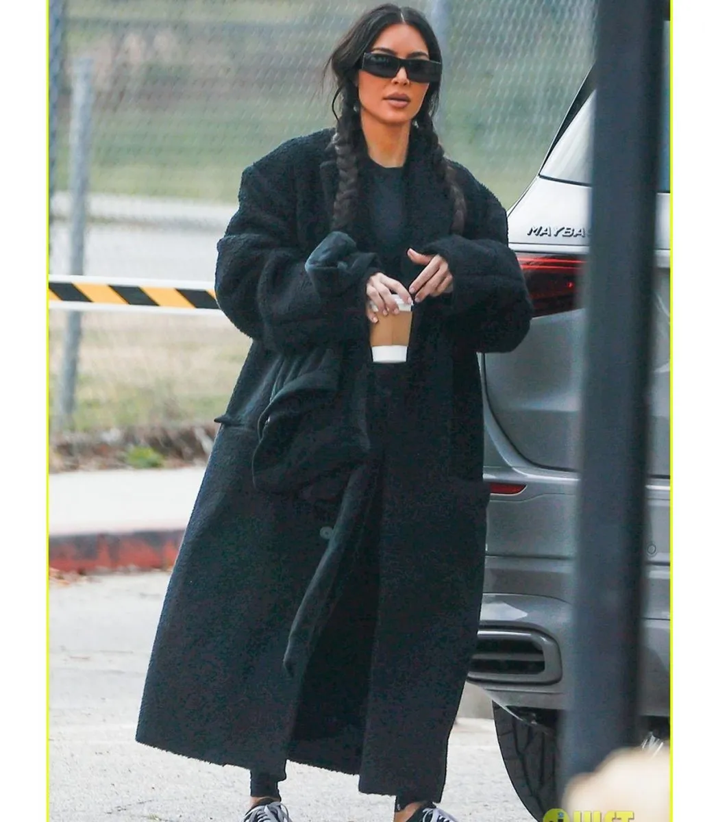 Kim Kardashian Fur Coat - Saint’s Soccer Game