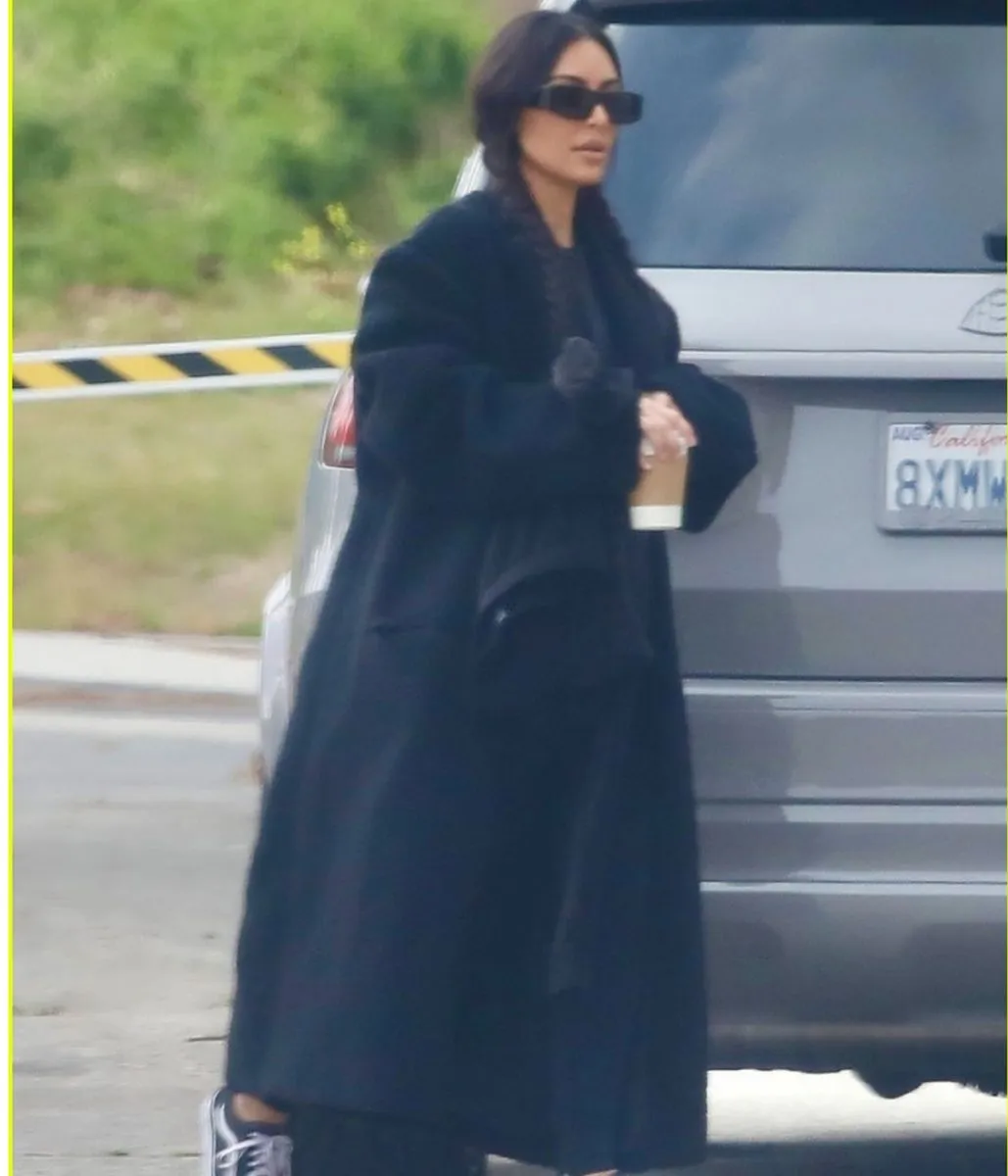 Kim Kardashian Fur Coat - Saint’s Soccer Game