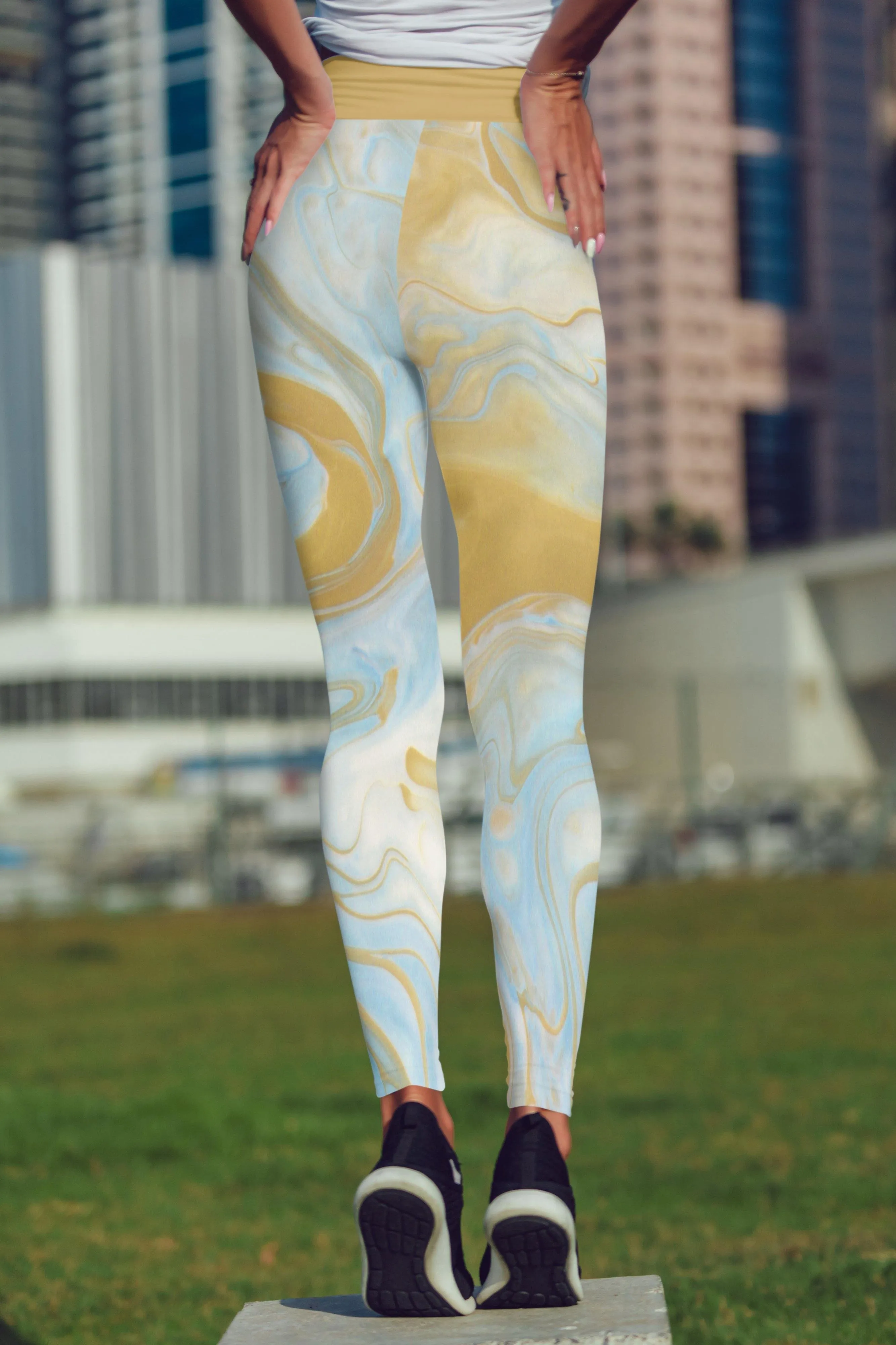 Shiny Gold Metallic Leggings.