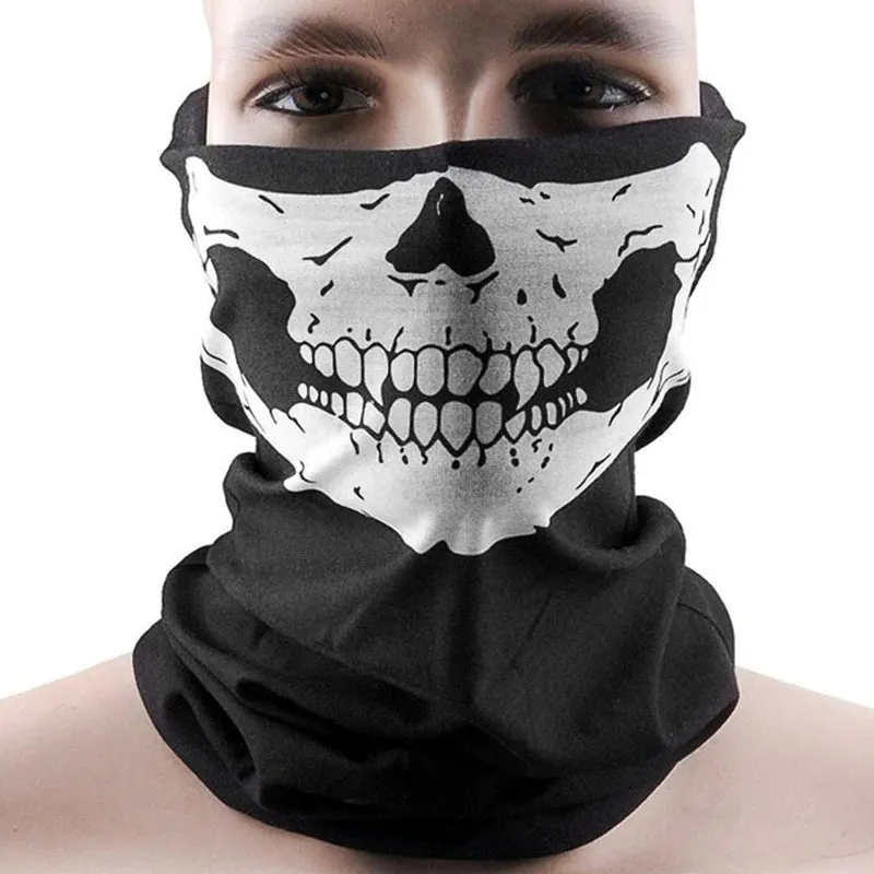 Skull Ghost Rock Style Motorcycle Face Mask Windproof Outdoor Ski Cap Bike Balaclava Scarf.