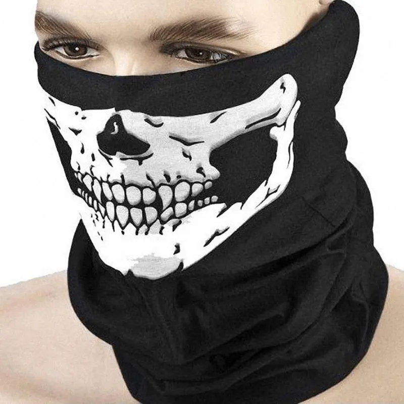 Skull Ghost Rock Style Motorcycle Face Mask Windproof Outdoor Ski Cap Bike Balaclava Scarf.