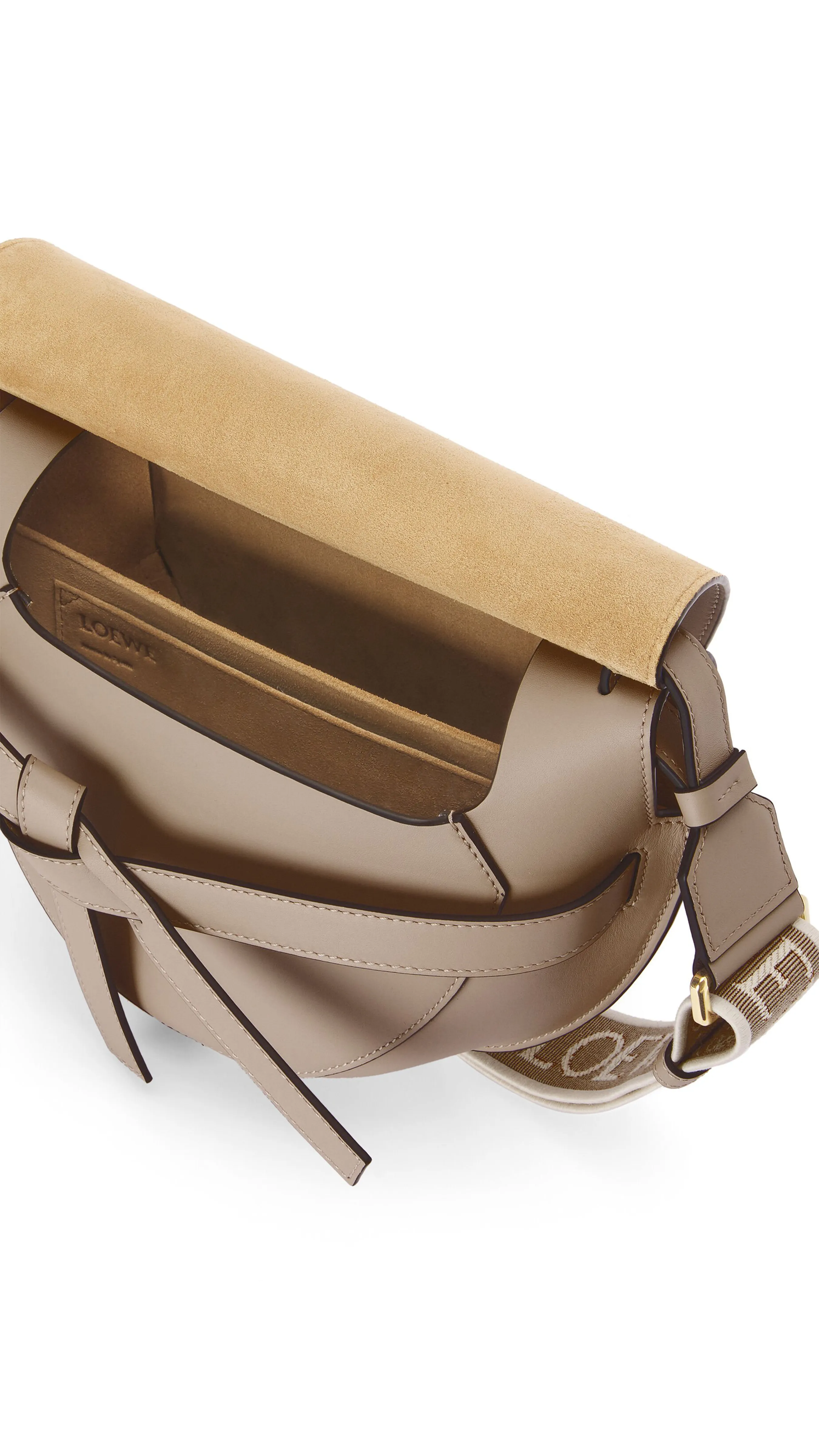 Sand Small Gate Bag in Soft Calfskin and Jacquard