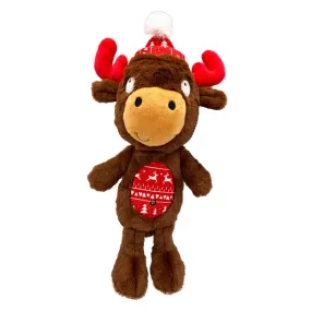 Small Mistletoe Moose Plush Dog Toy by Huxley & Kent.