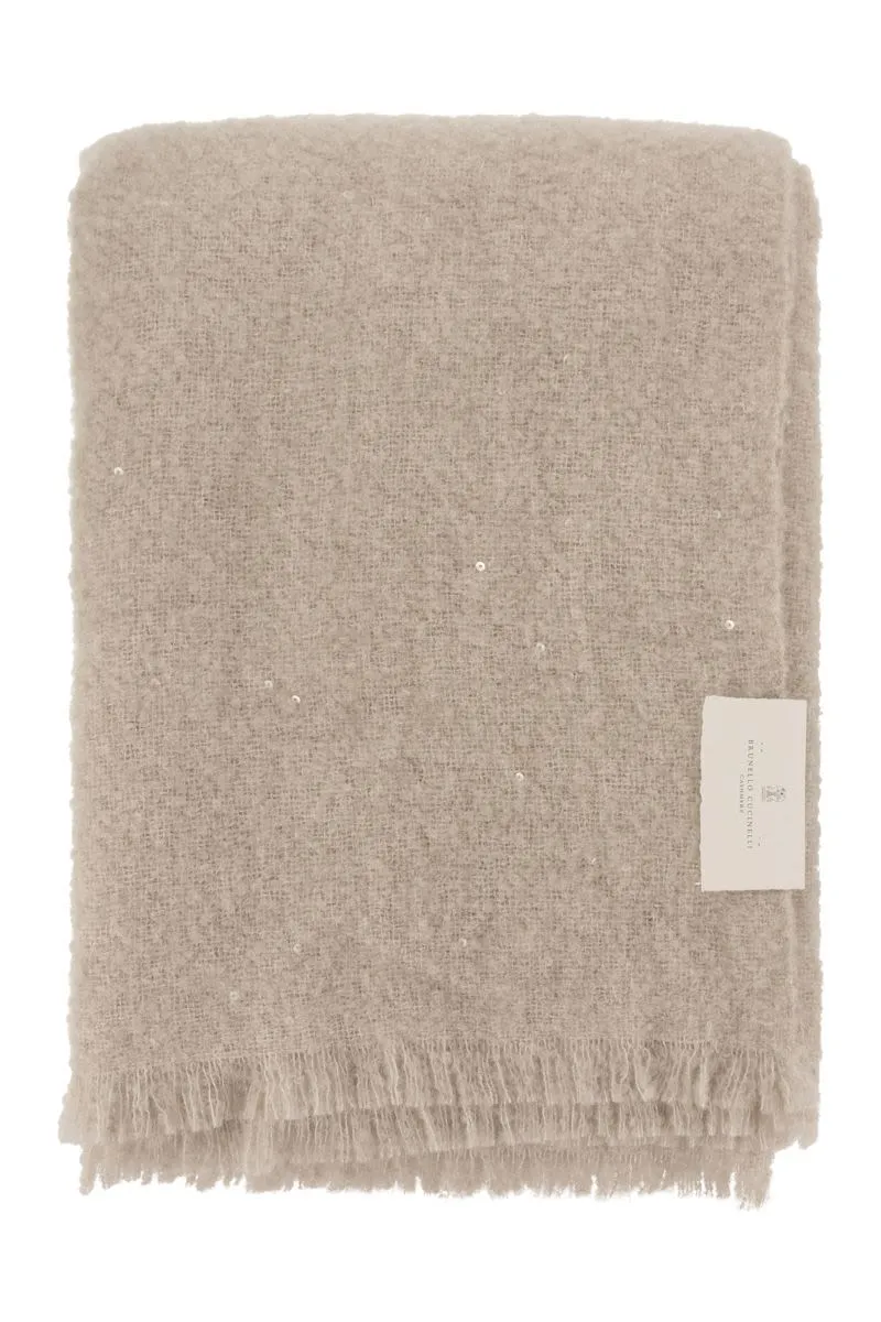 Soft Beige Cashmere Silk Scarf by BRUNELLO CUCINELLI