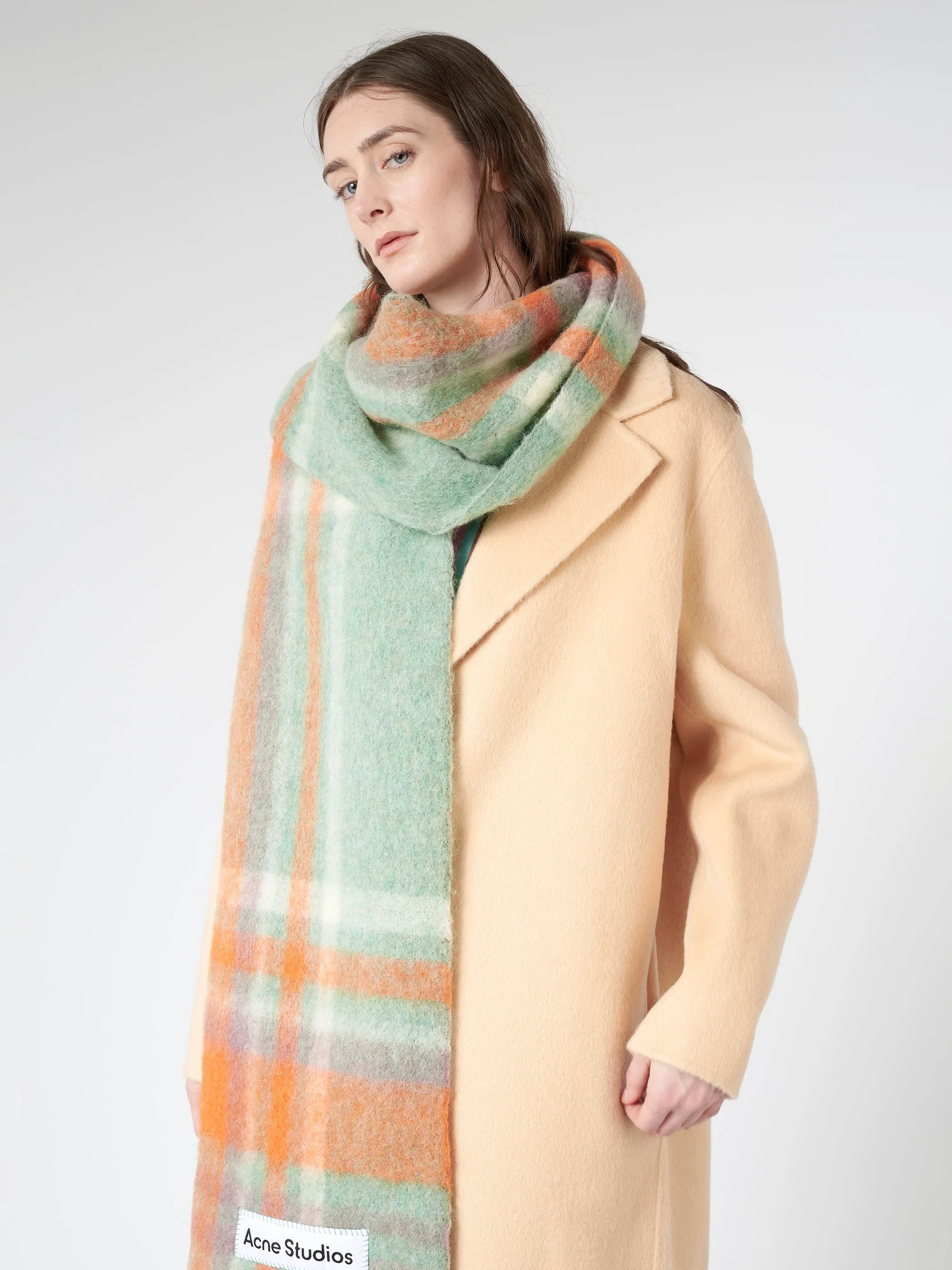 Soft Mohair Plaid Scarf