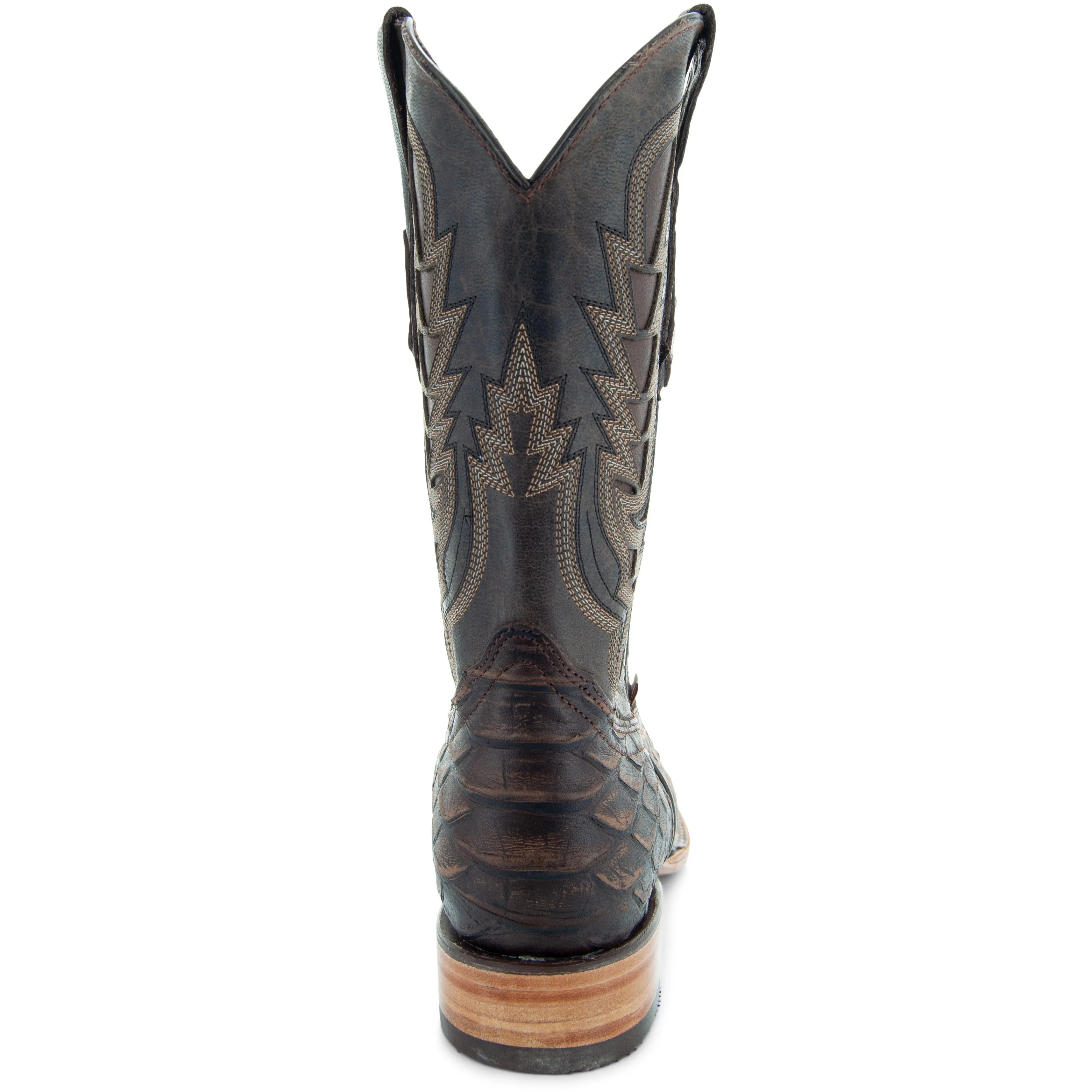 Soto Boots Men's Brown Python Print Cowboy Boot H50032