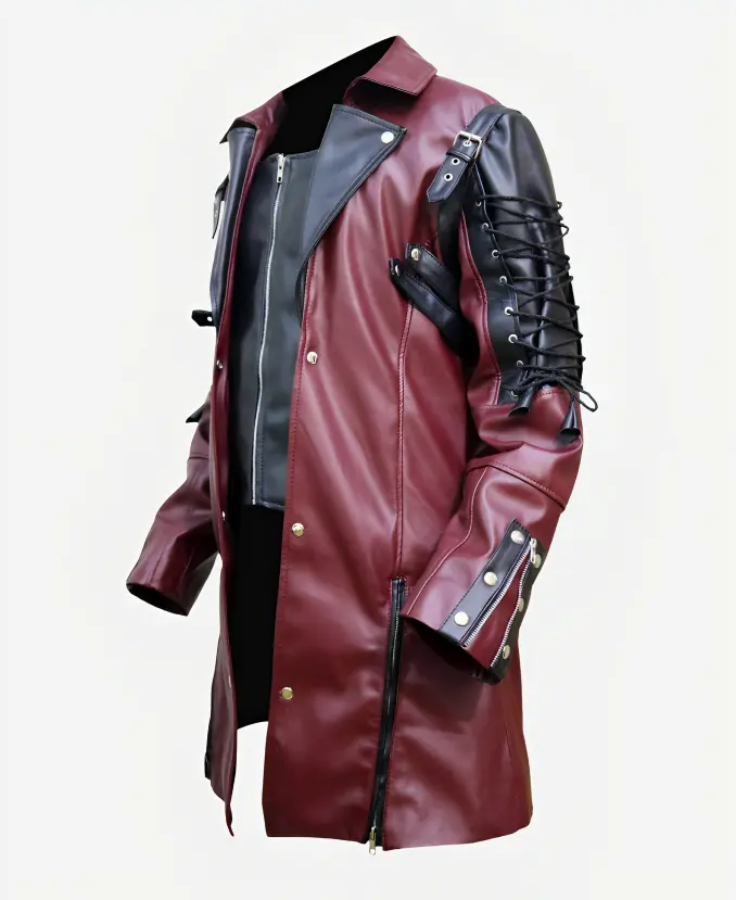 Steampunk Gothic Matrix Leather Trench Coat