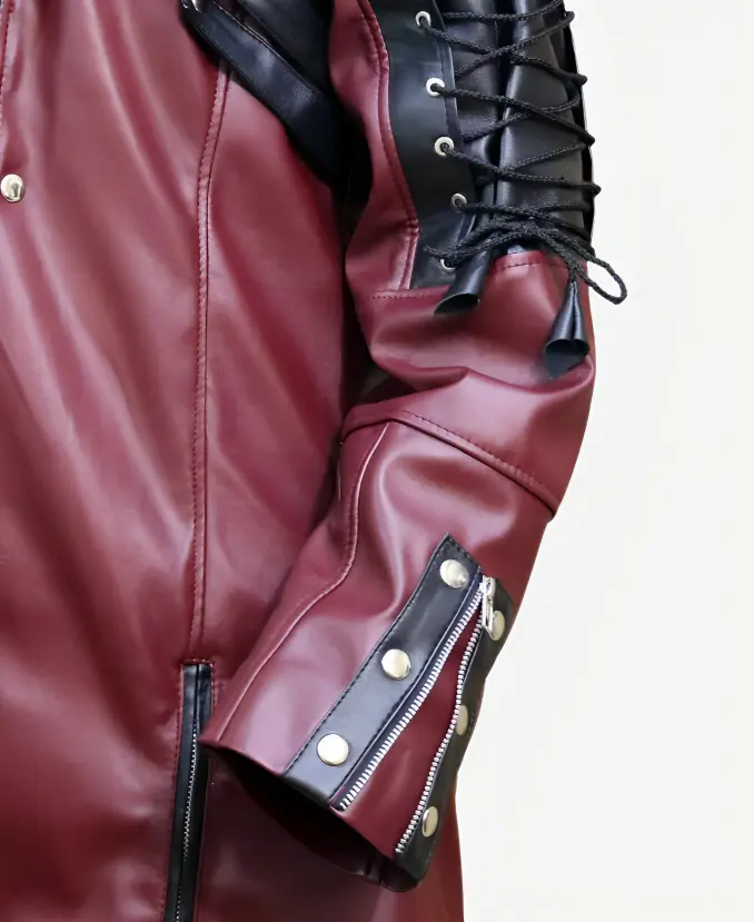 Steampunk Gothic Matrix Leather Trench Coat