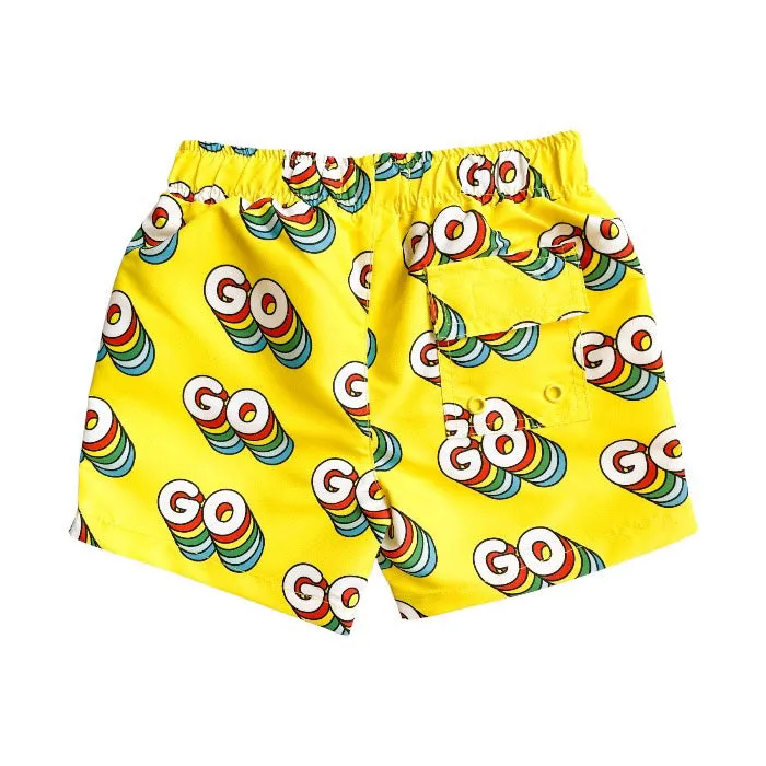 Stella McCartney Baby Swim Shorts Yellow Go Print