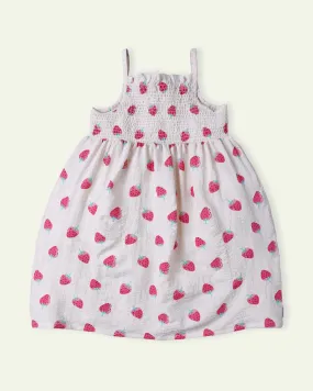 Strawberry Print Smocked Dress