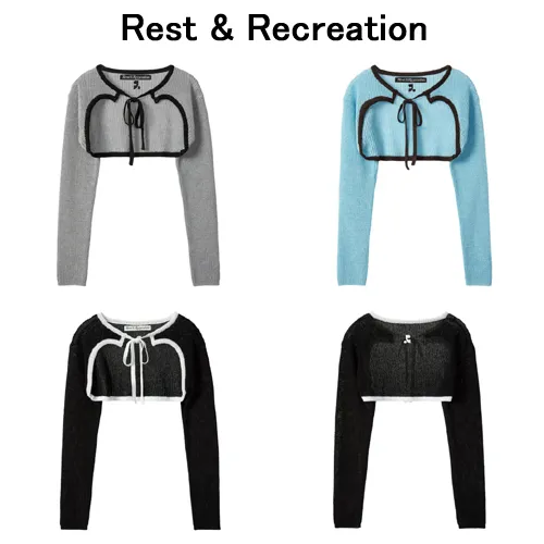 Street Style Elegant Logo Cardigans Rest Recreation.