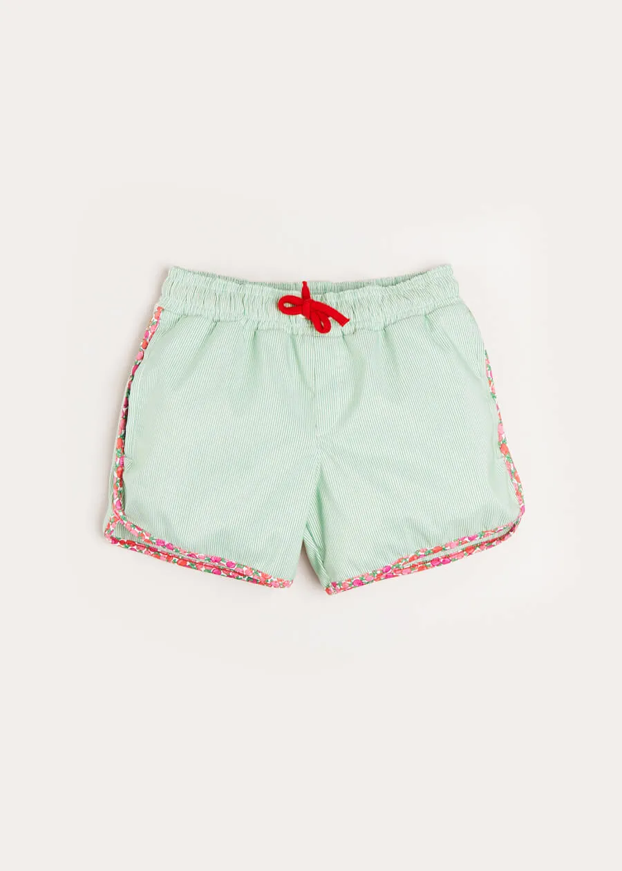 Green Striped Swim Shorts (2-8 Years)