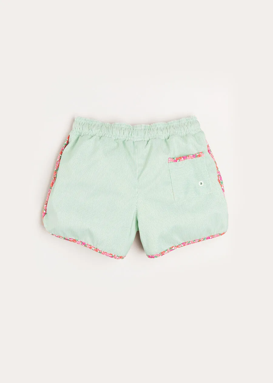 Green Striped Swim Shorts (2-8 Years)