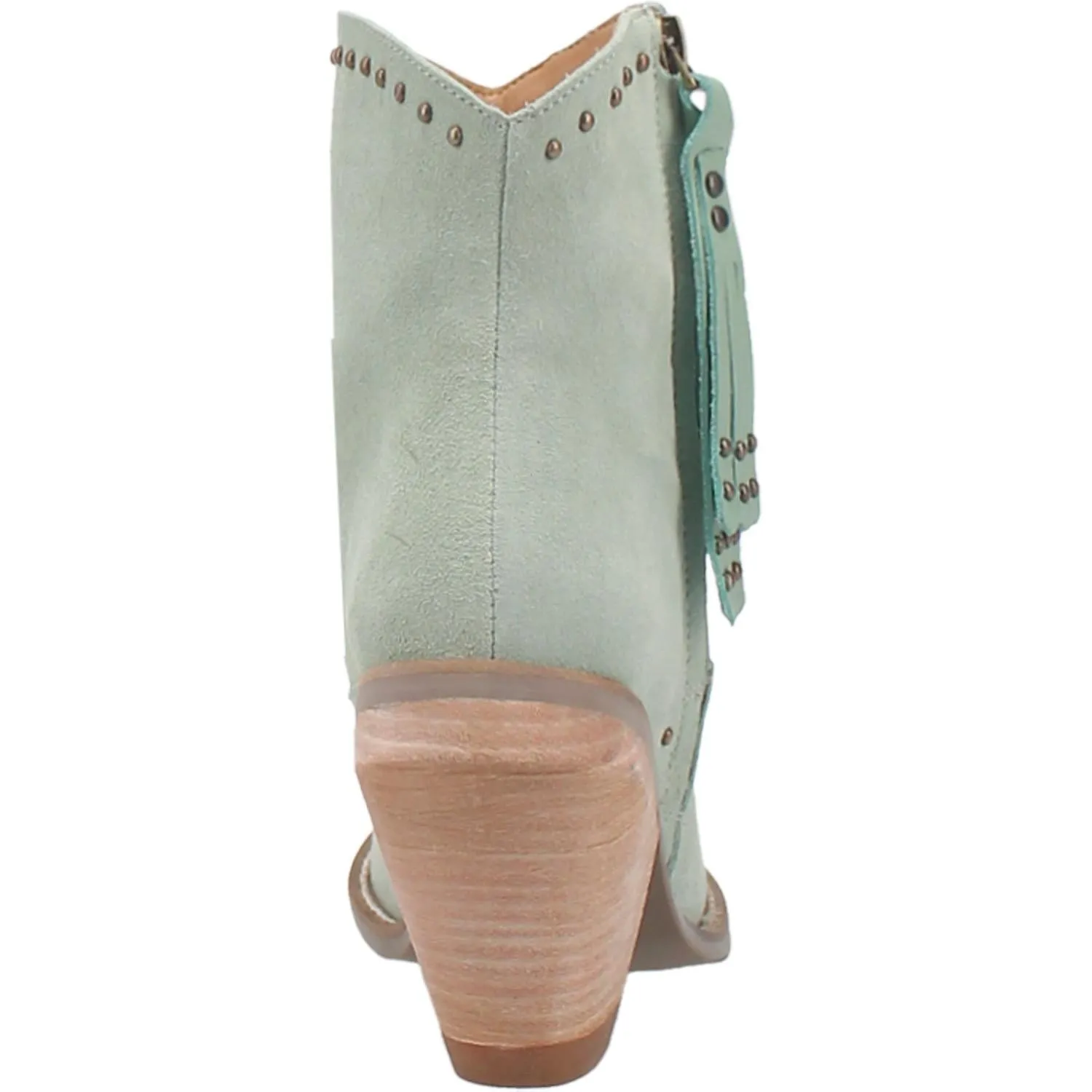 Studded Mint Suede Booties - Classy and Sassy - Size DS