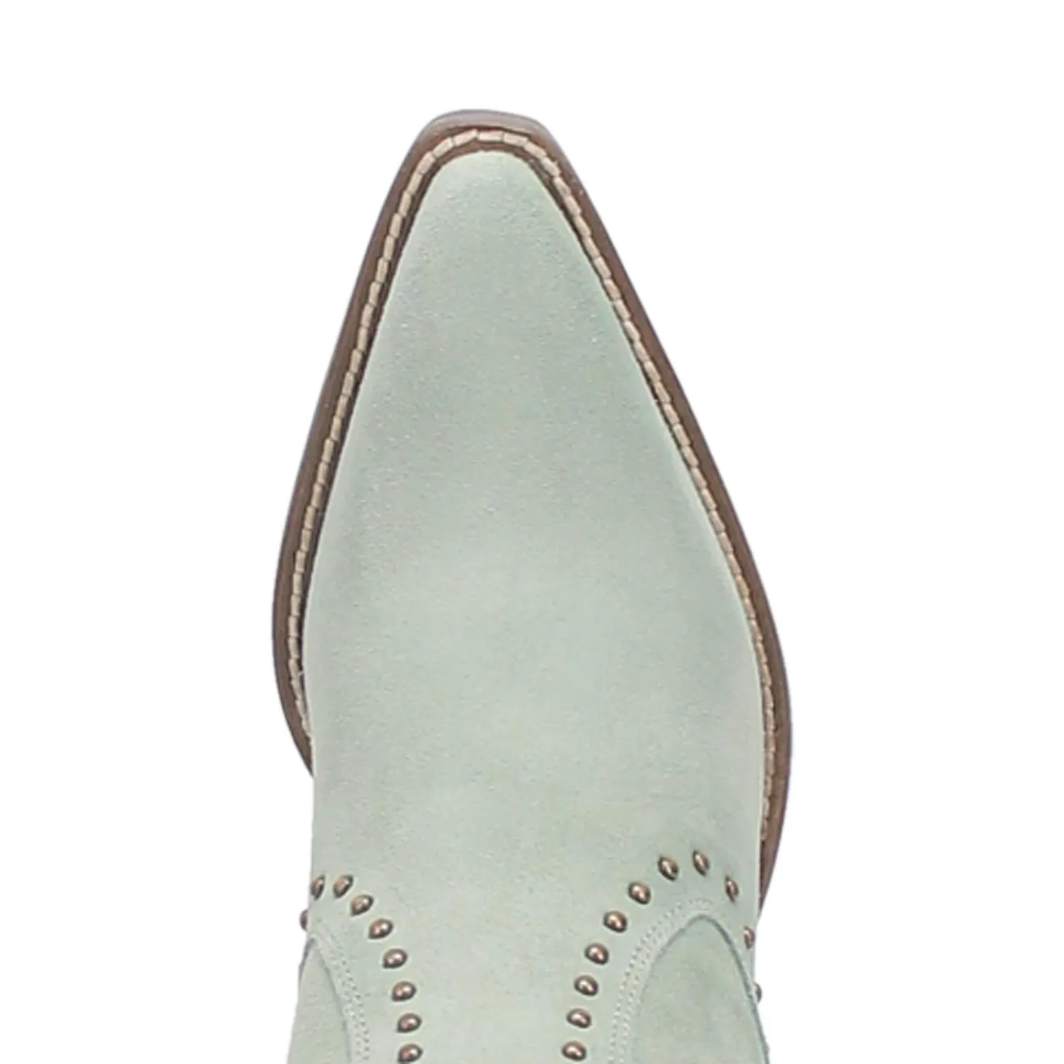 Studded Mint Suede Booties - Classy and Sassy - Size DS