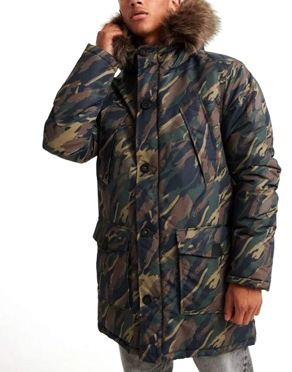 Superdry Green Camo Everest Parka Jacket