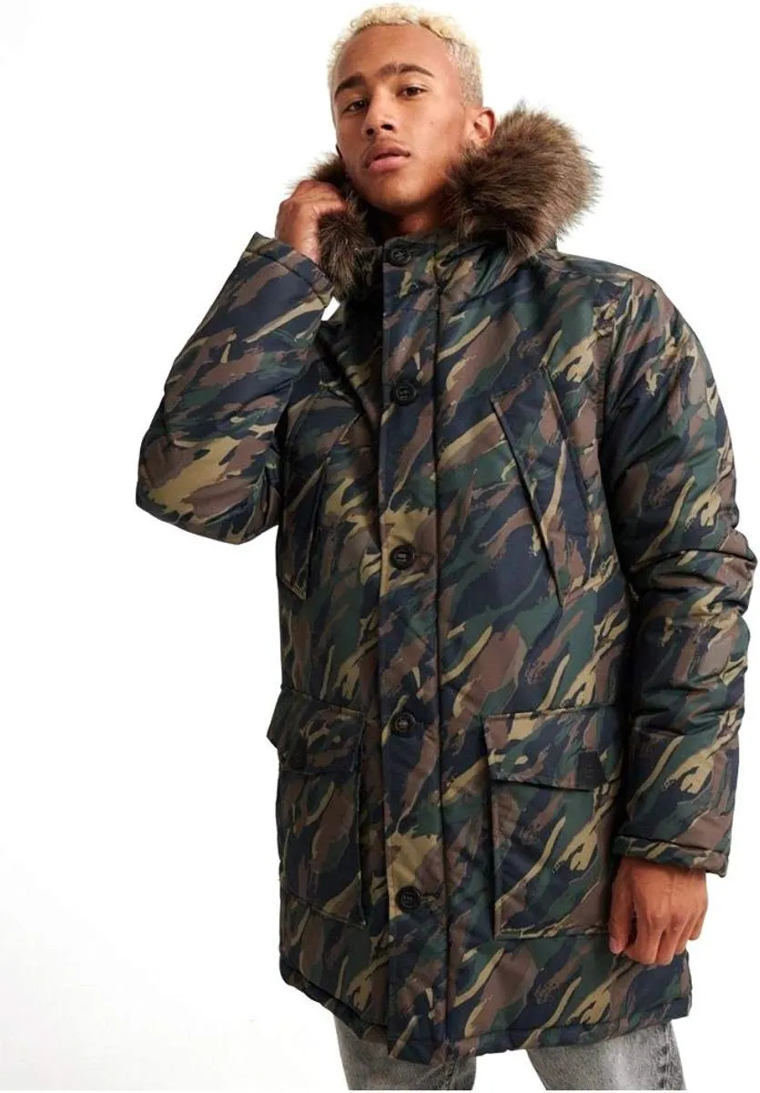 Superdry Green Camo Everest Parka Jacket