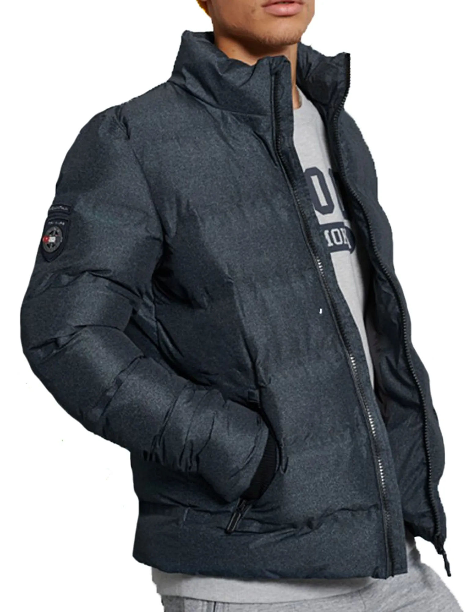 Charcoal Superdry Ultimate Radar Quilt Jacket