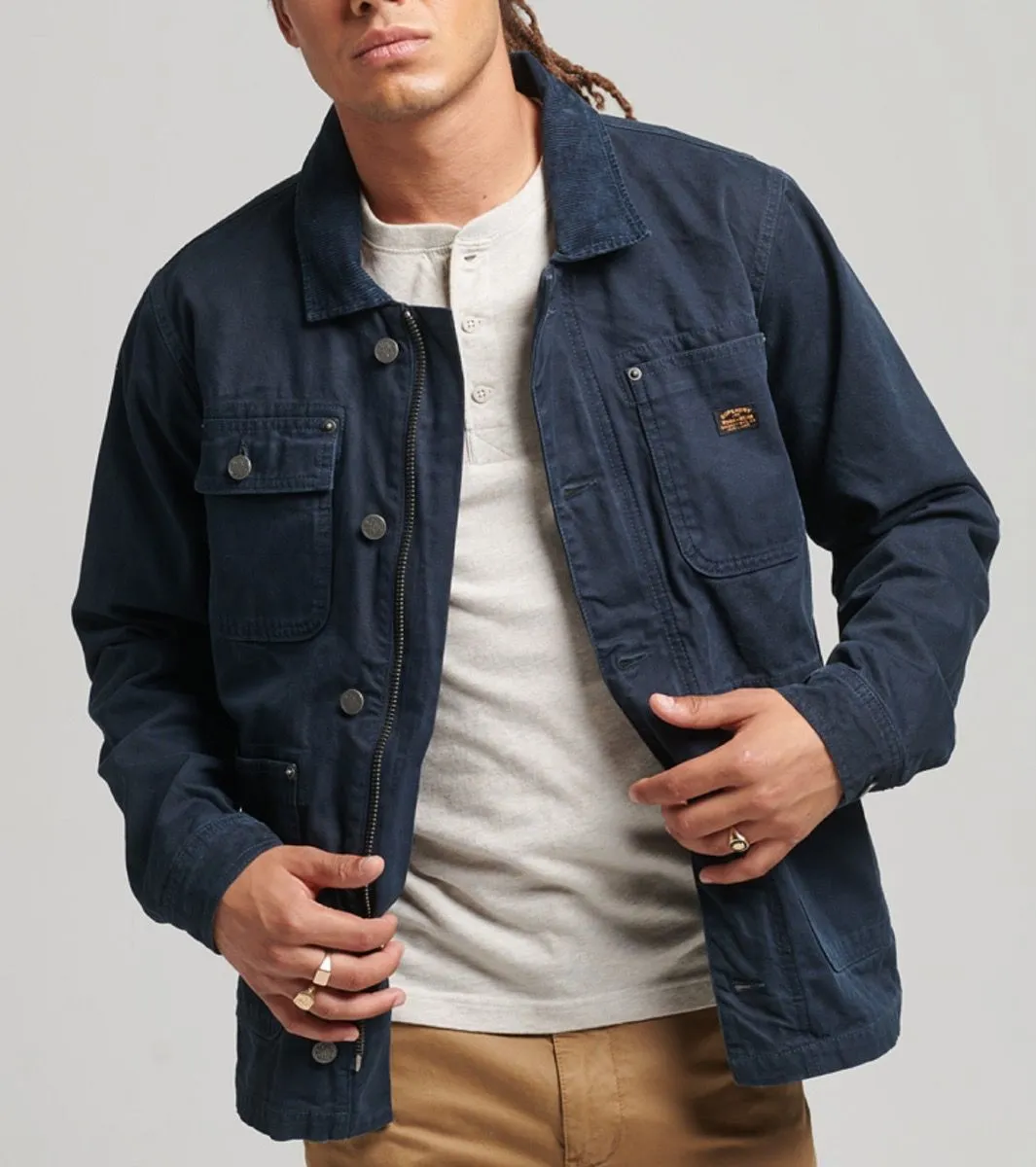 Eclipse Navy Canvas Jacket by Superdry