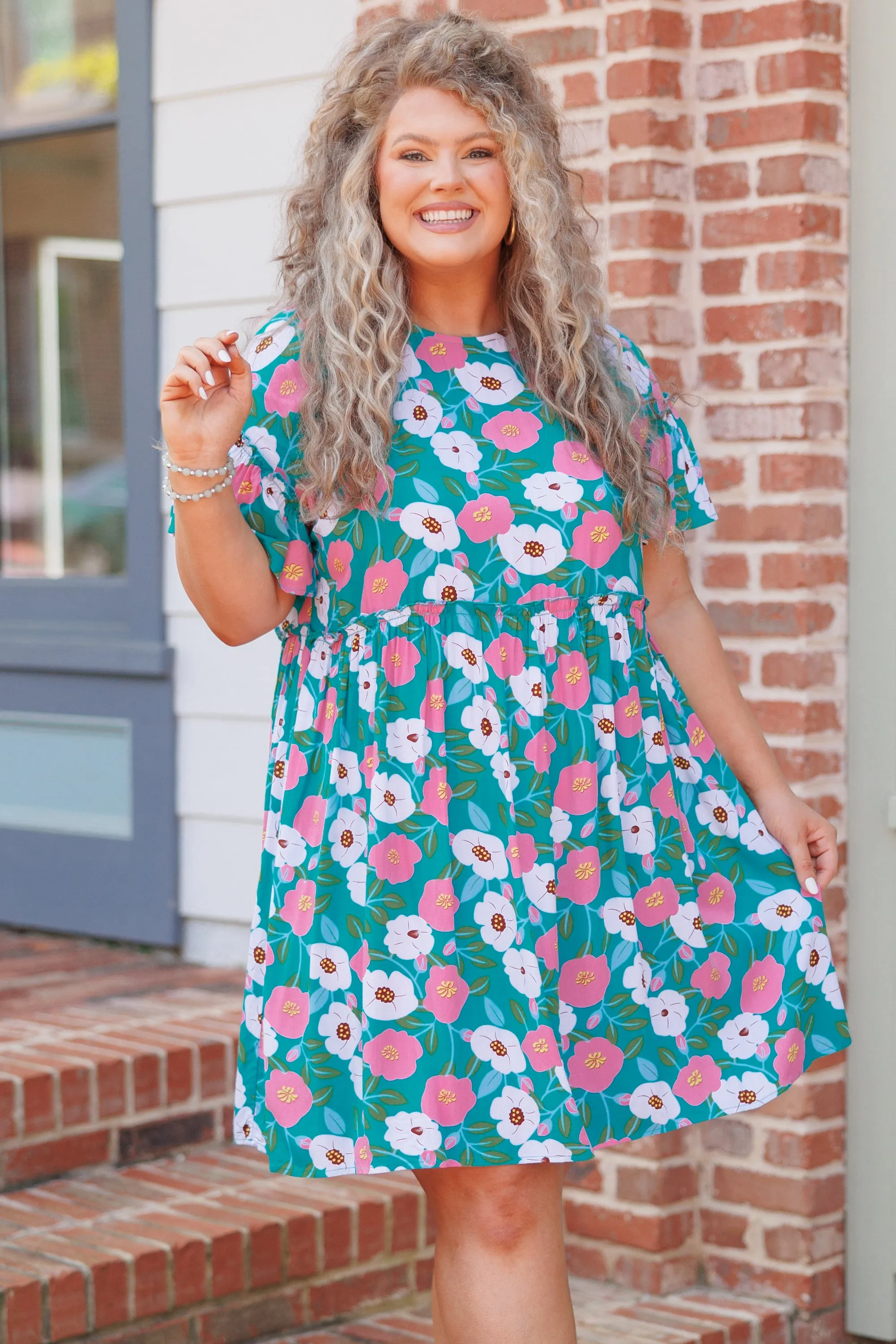 Teal Babydoll Dress - Easy Peasy-style