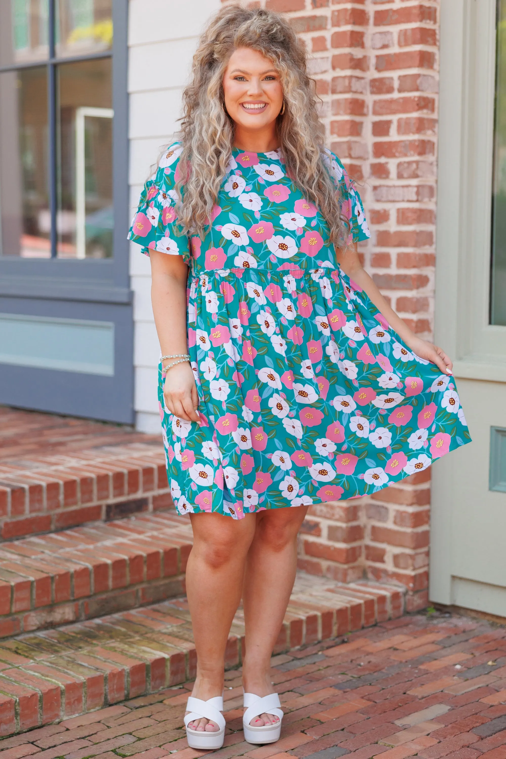 Teal Babydoll Dress - Easy Peasy-style