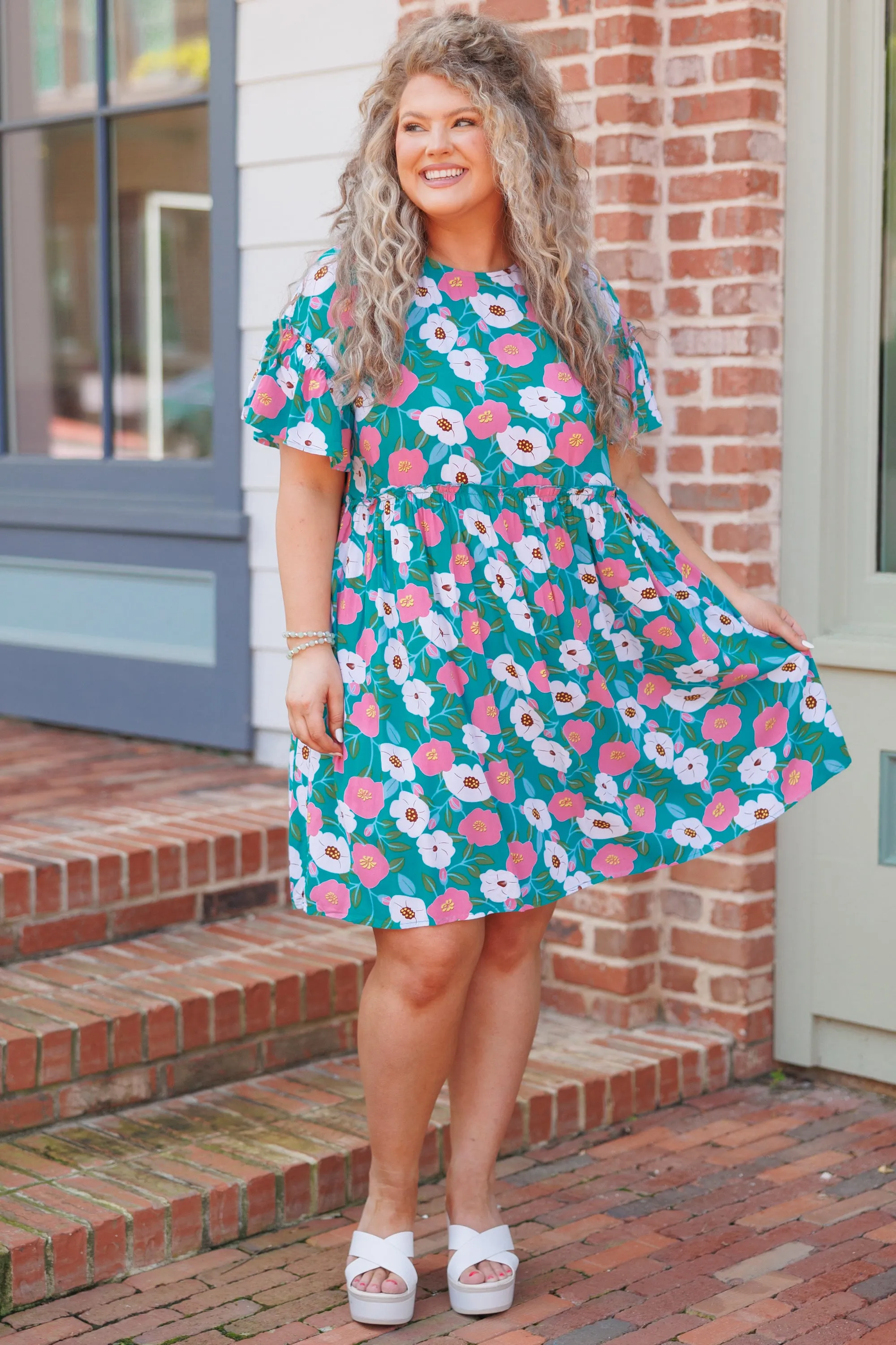 Teal Babydoll Dress - Easy Peasy-style