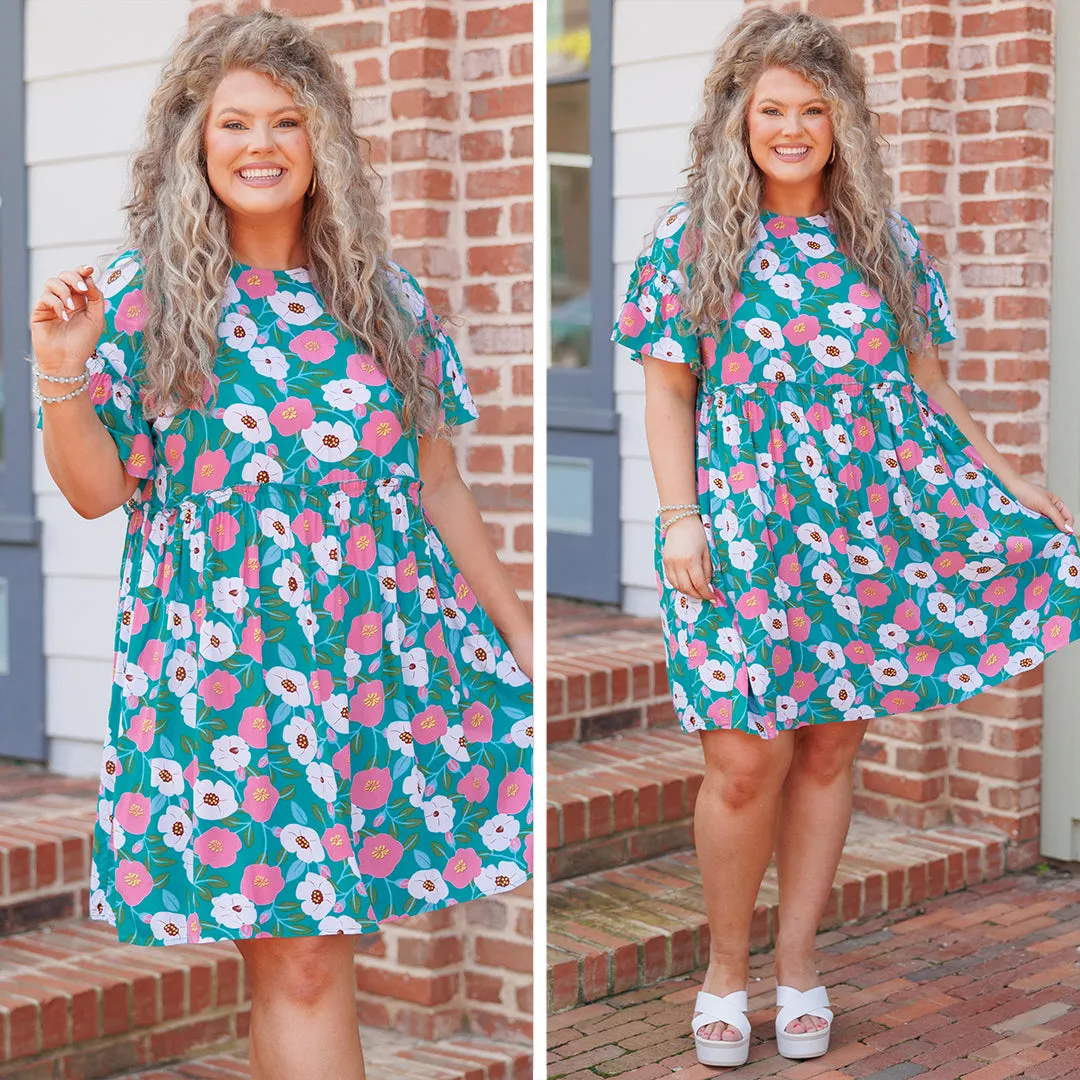 Teal Babydoll Dress - Easy Peasy-style