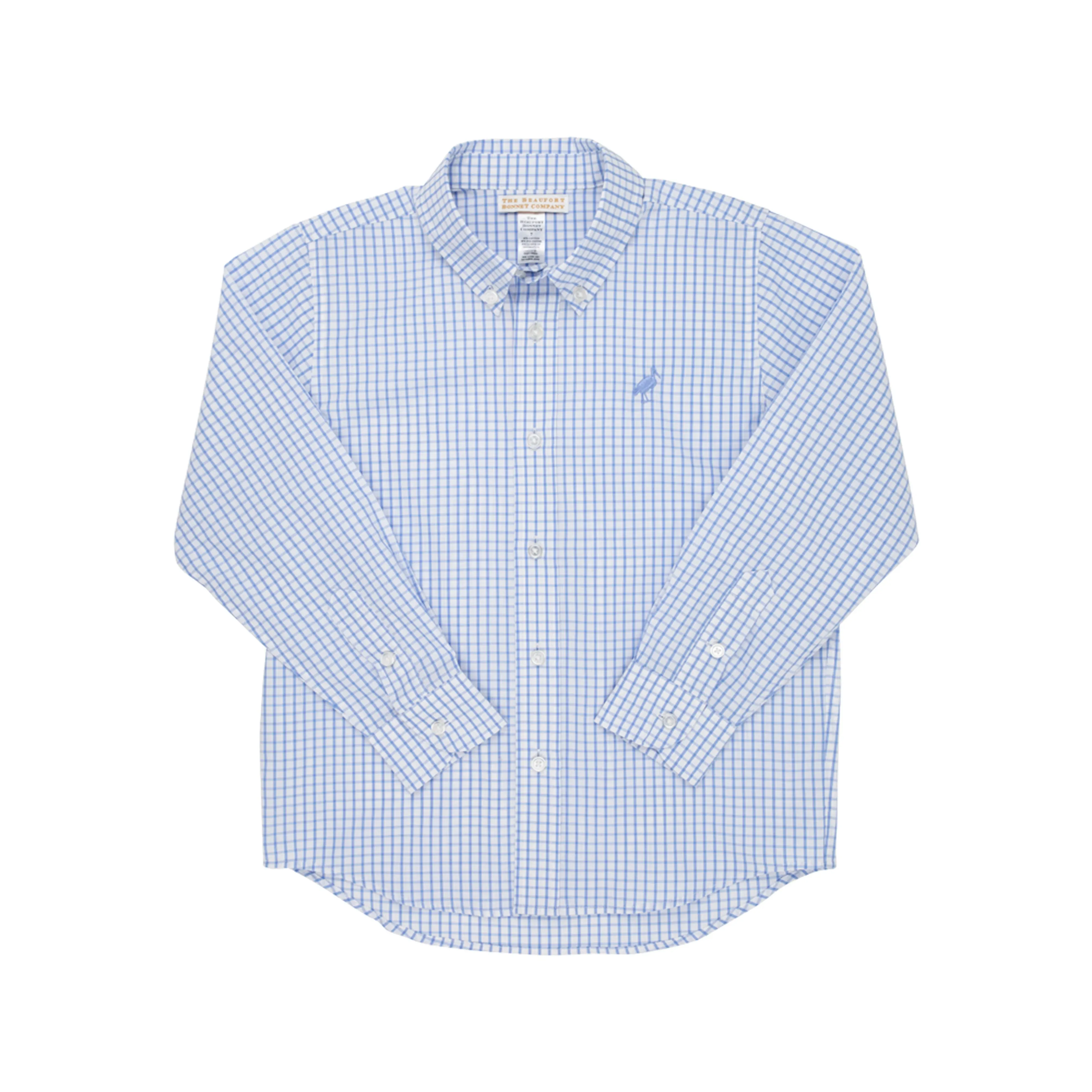 The Beaufort Bonnet Company Park City Periwinkle Windowpane Dean's List Dress Shirt