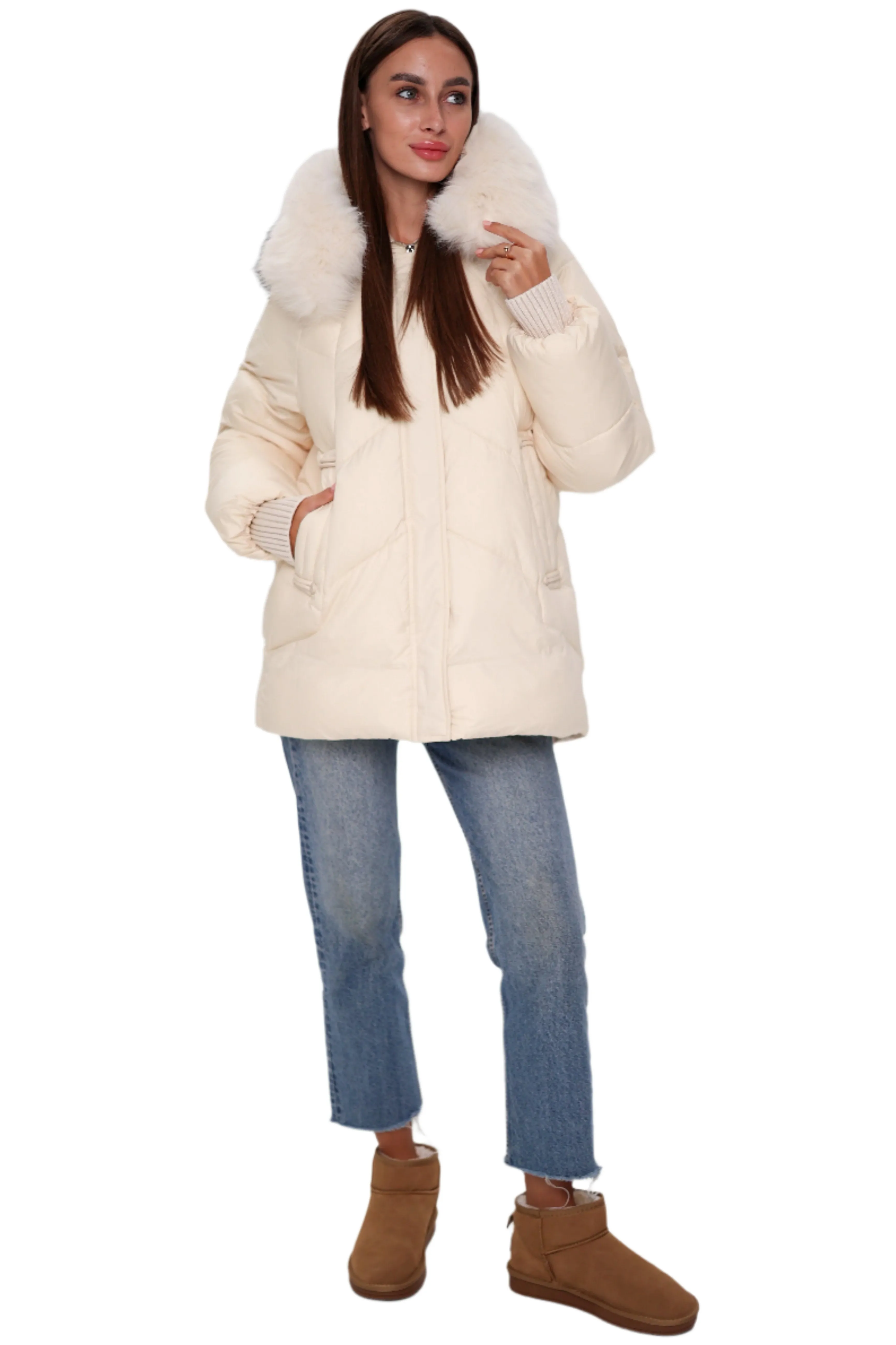 Thinsulate™ Winter Coat with Genuine Polar Fox