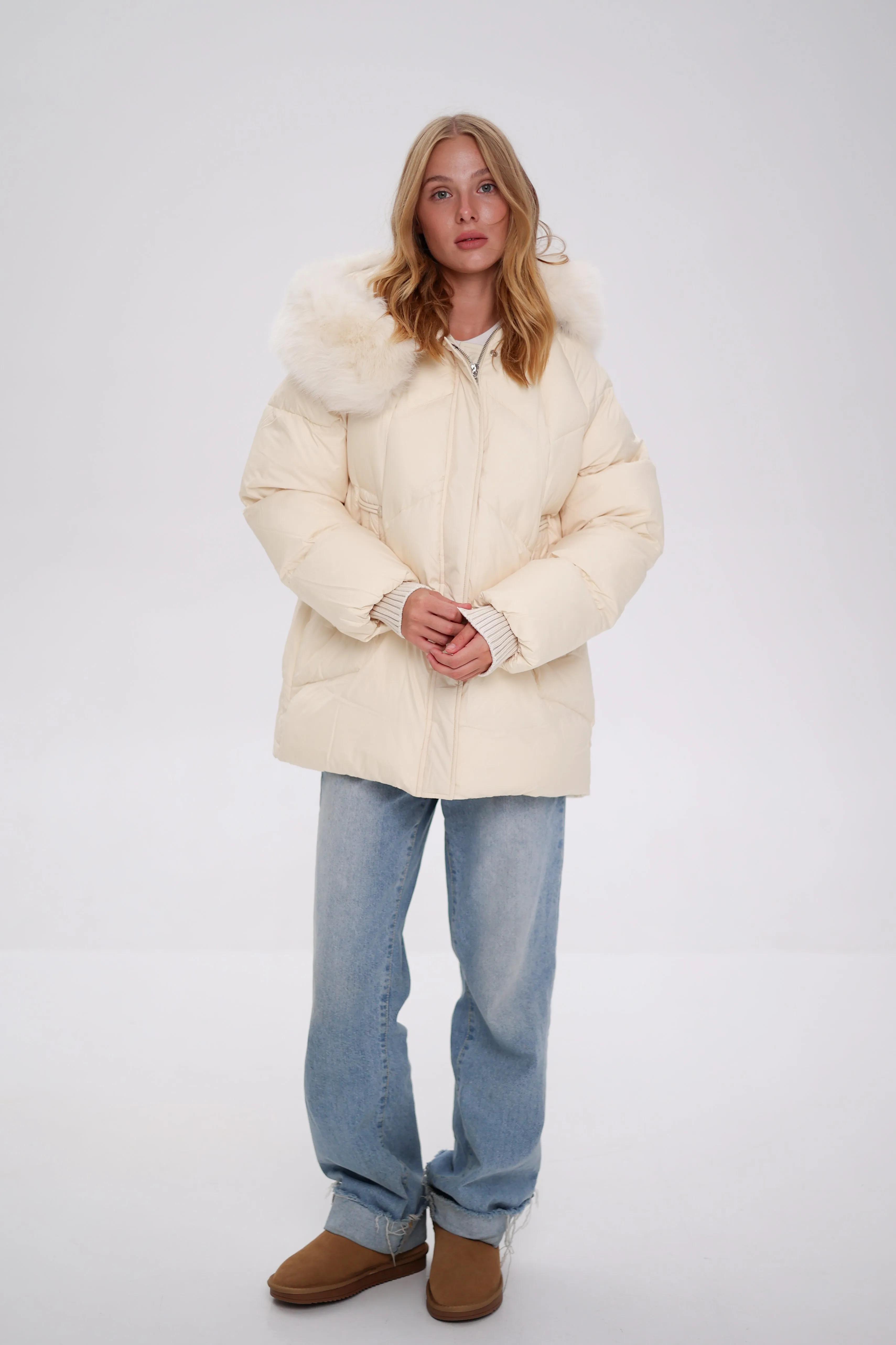 Thinsulate™ Winter Coat with Genuine Polar Fox