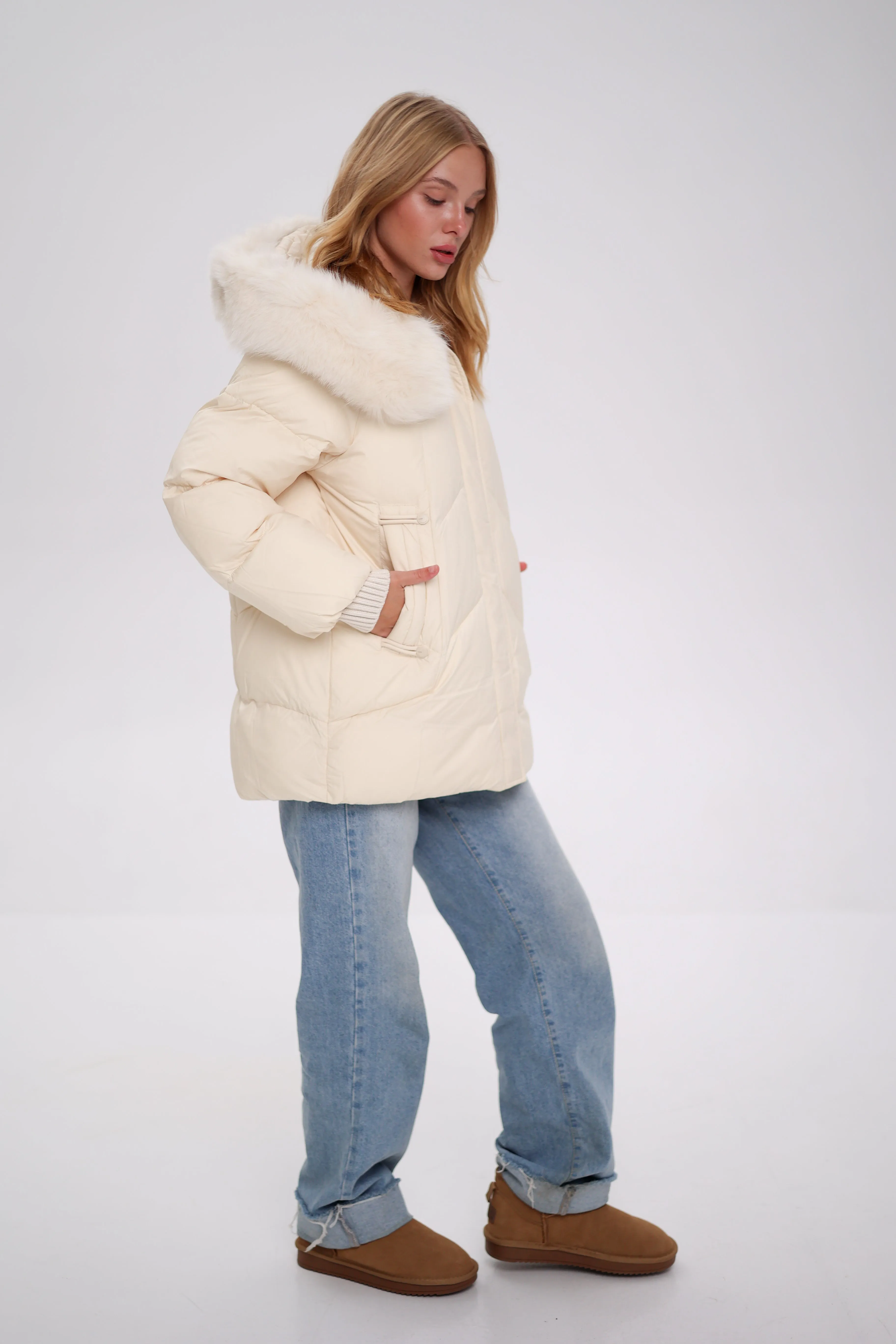 Thinsulate™ Winter Coat with Genuine Polar Fox