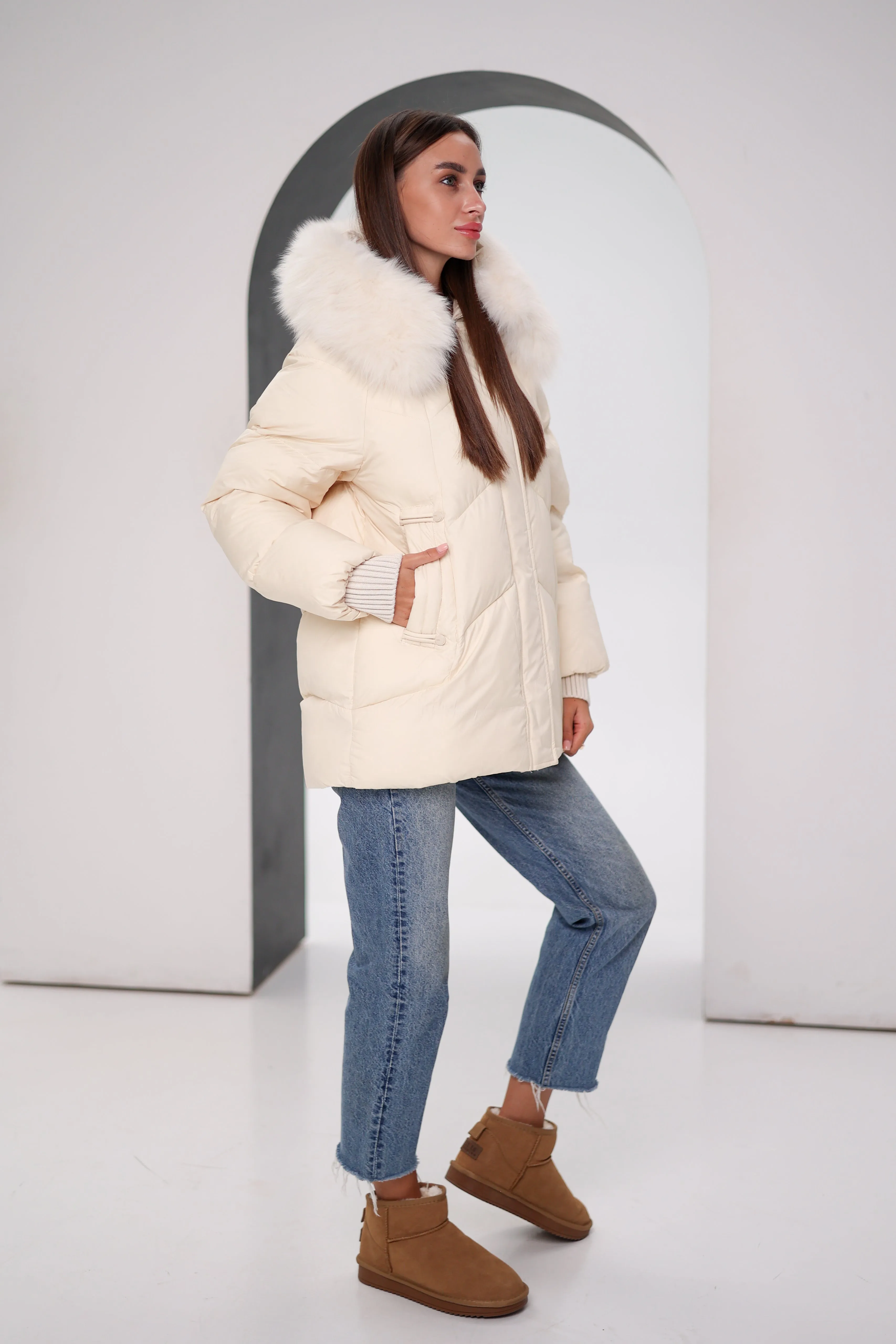 Thinsulate™ Winter Coat with Genuine Polar Fox