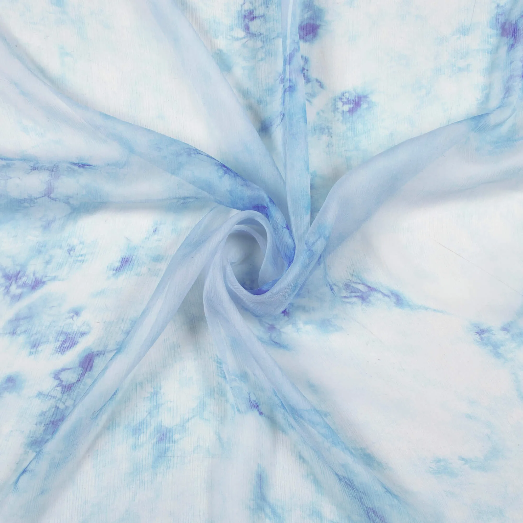 Tie Dye Chiffon Fabric With Digital Print