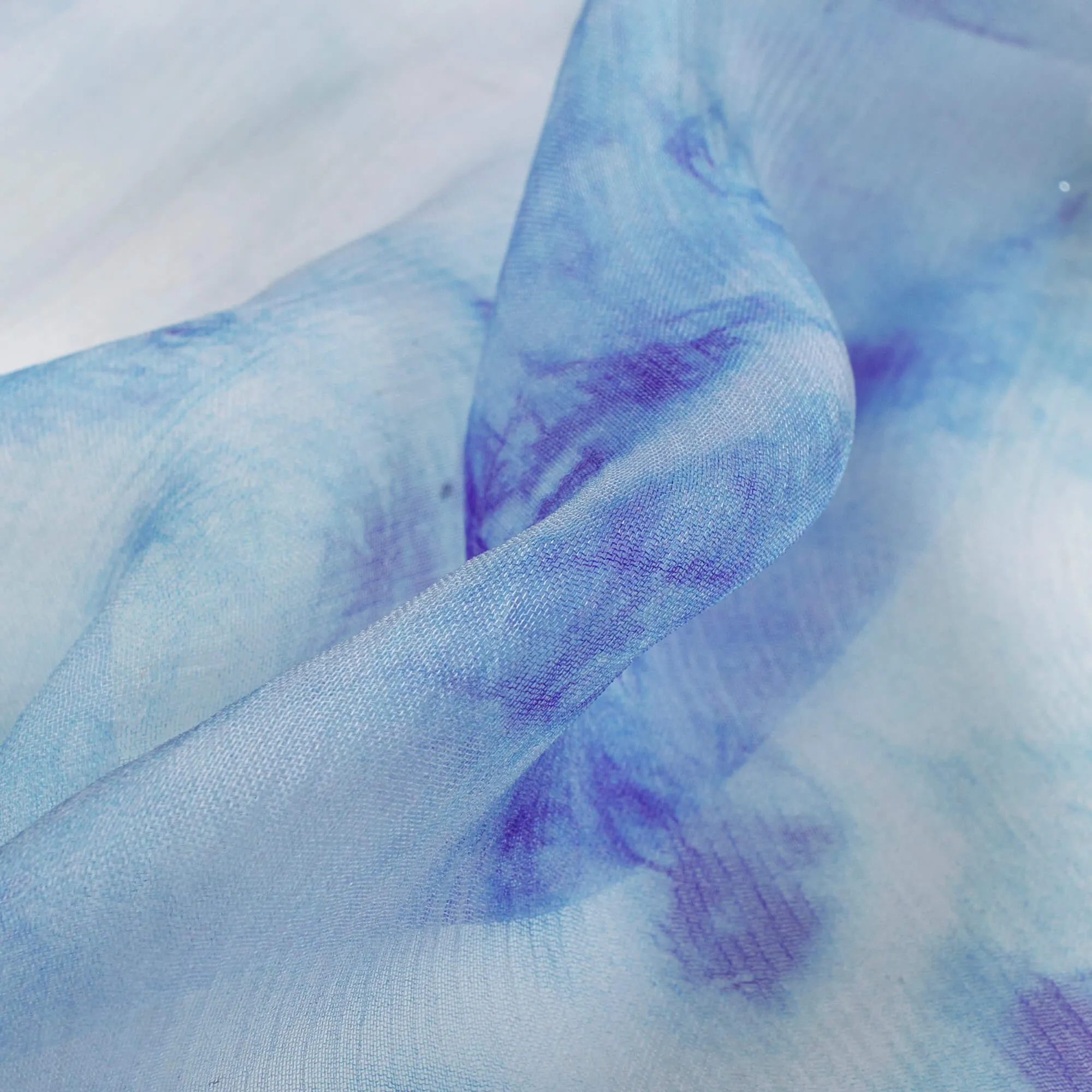 Tie Dye Chiffon Fabric With Digital Print